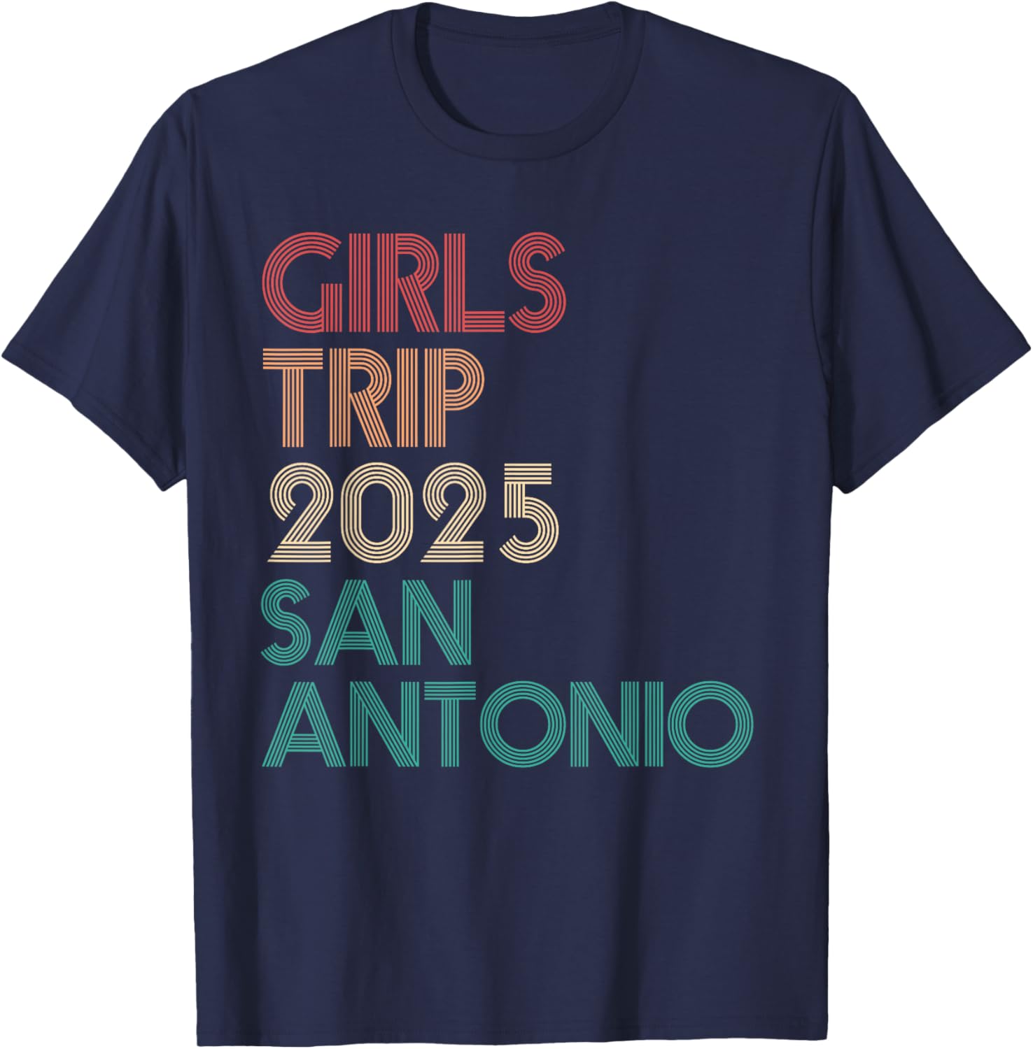 Girls Trip San Antonio Texas 2025 Retro Summer Vacation T-Shirt - 8