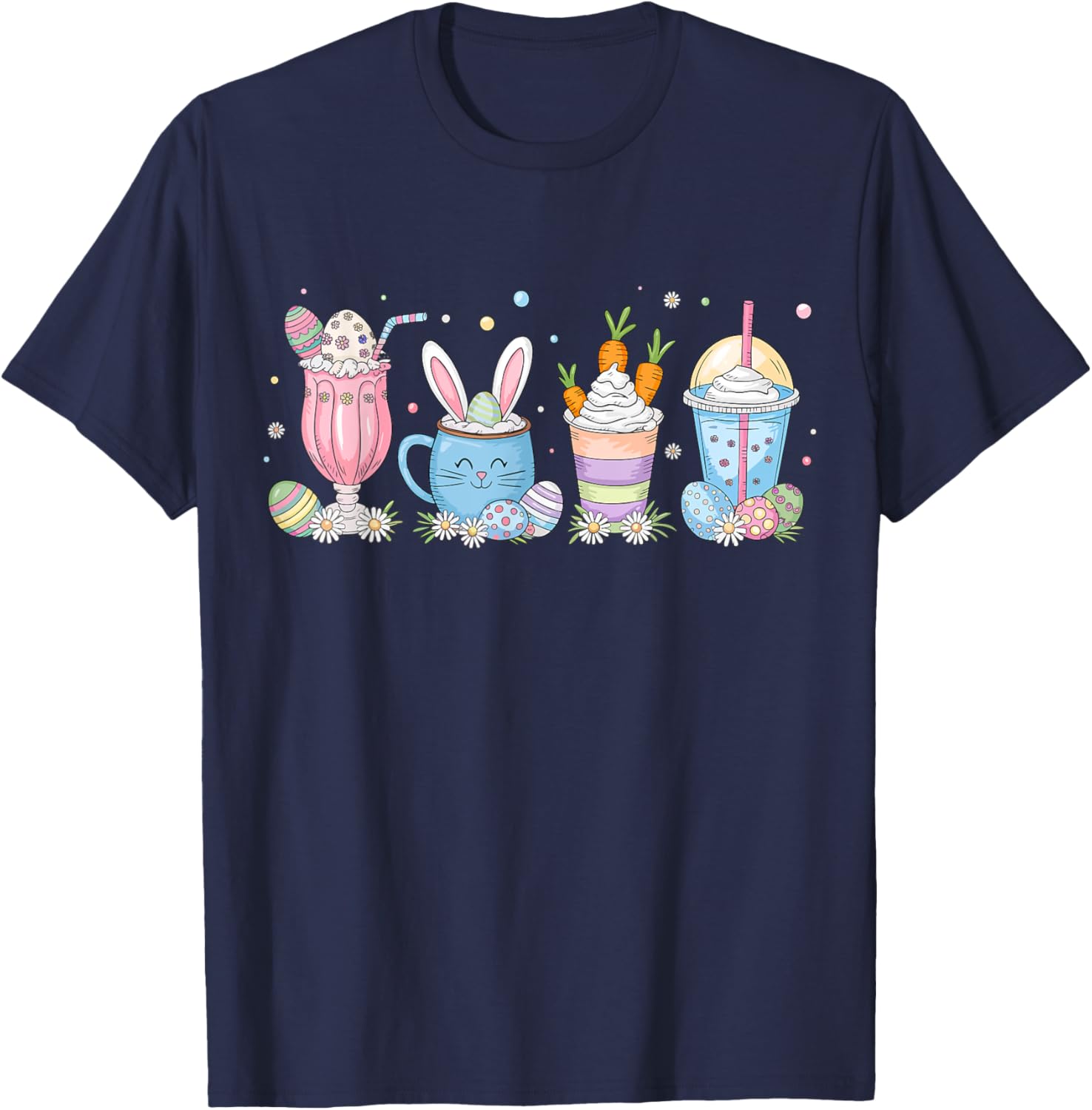 Coffee Lover T-Shirt for Women | Cute Latte Iced Cream Design for Easter - 3