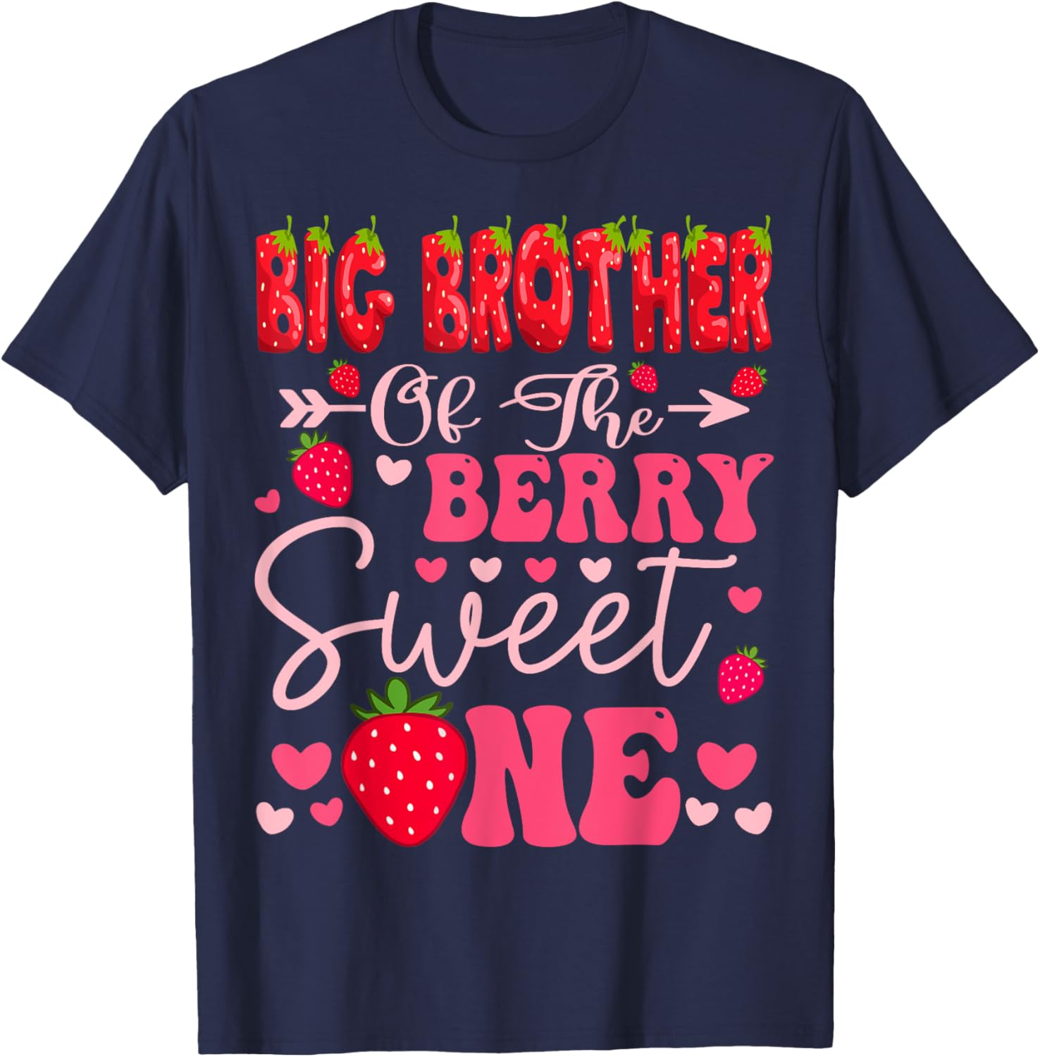 Big Brother Berry Sweet Strawberry 1st Birthday T-Shirt for Kids - 5
