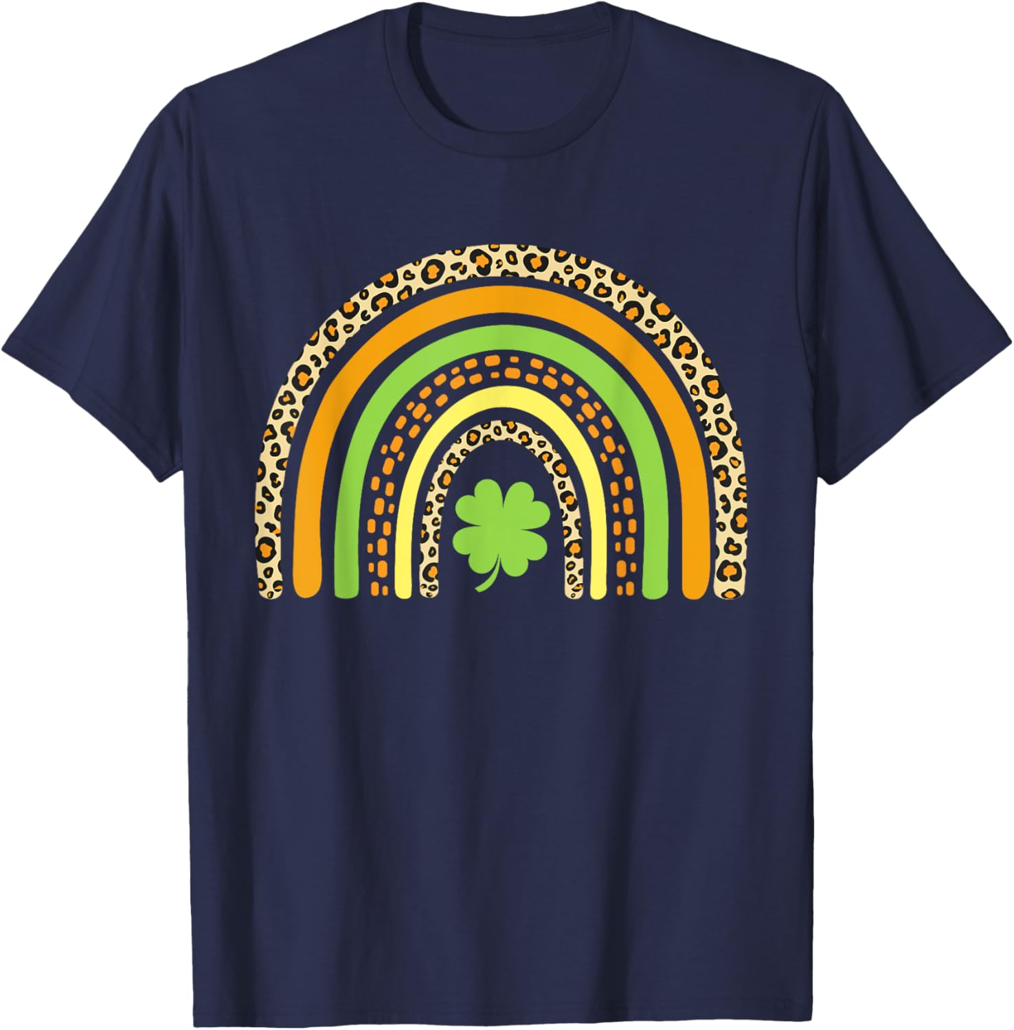 St Patrick's Day Leopard Rainbow Clover T-Shirt for Festive Fun - 11