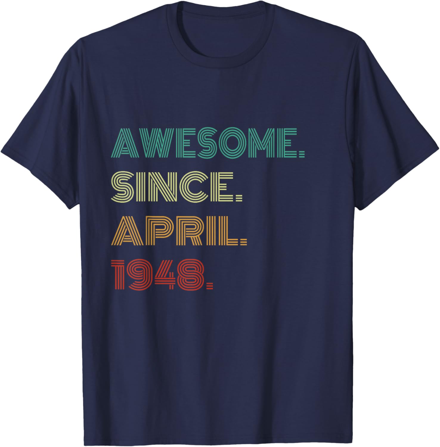 77 Awesome Years Since April 1948 77th Birthday T-Shirt Gift for Him/Her - 1