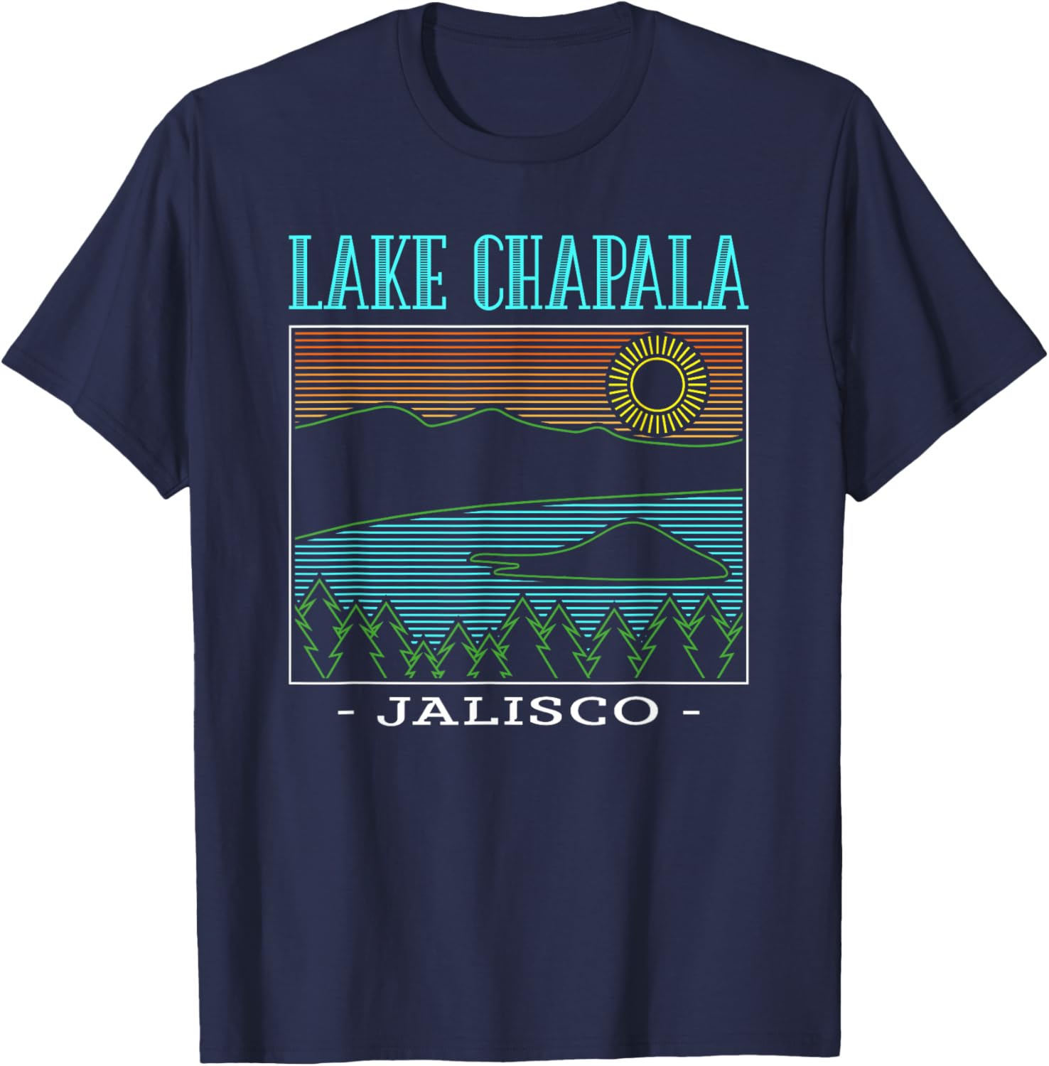 Lake Chapala Jalisco Mountains Vintage T-Shirt for Outdoor Lovers - 4