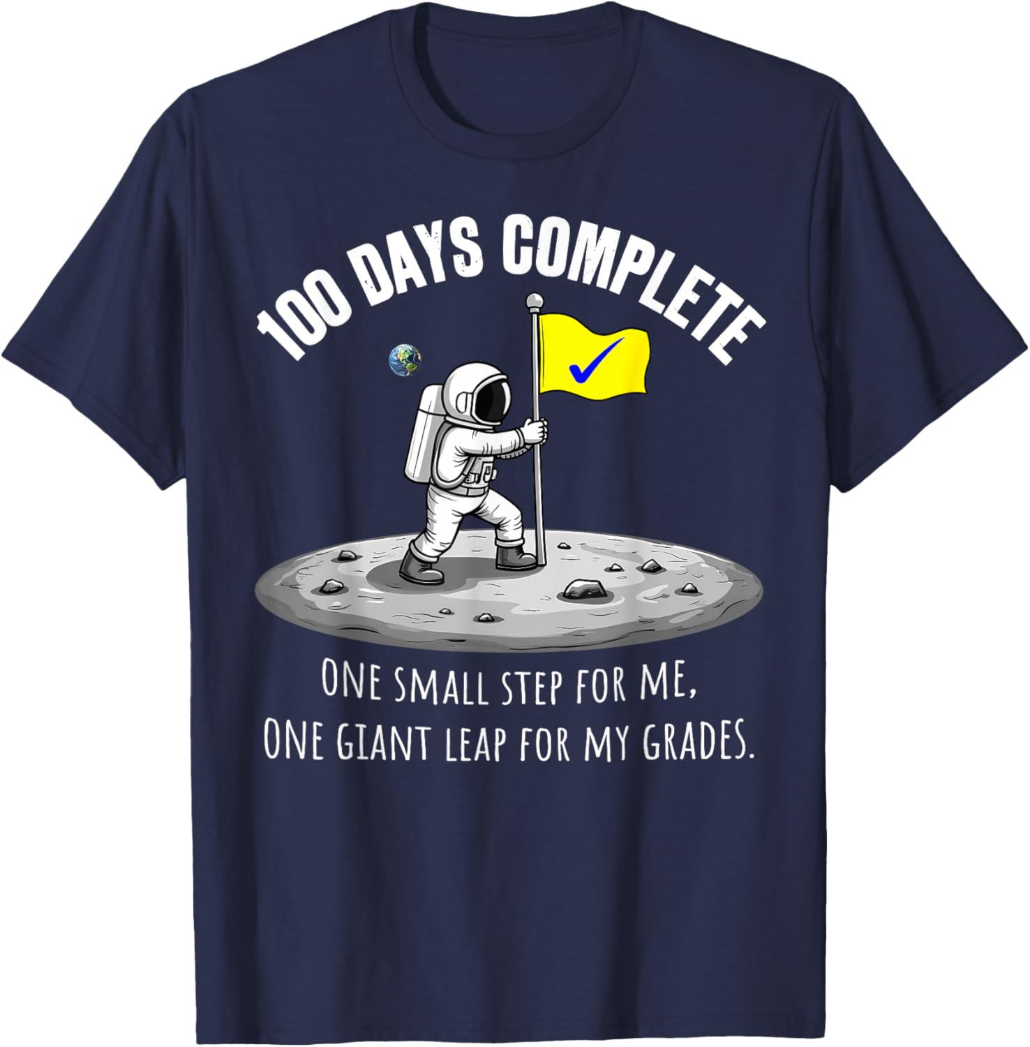 100th Day of School Astronaut on Moon T-Shirt for Kids Fun Celebration - 20