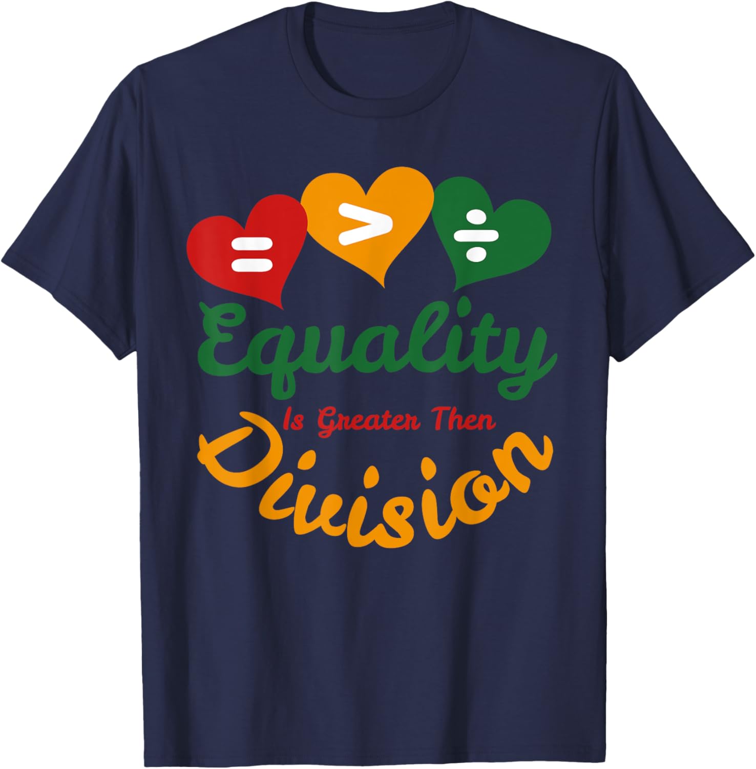 Heart of Equality Black History Month Math T-Shirt for Proud Supporters - 3