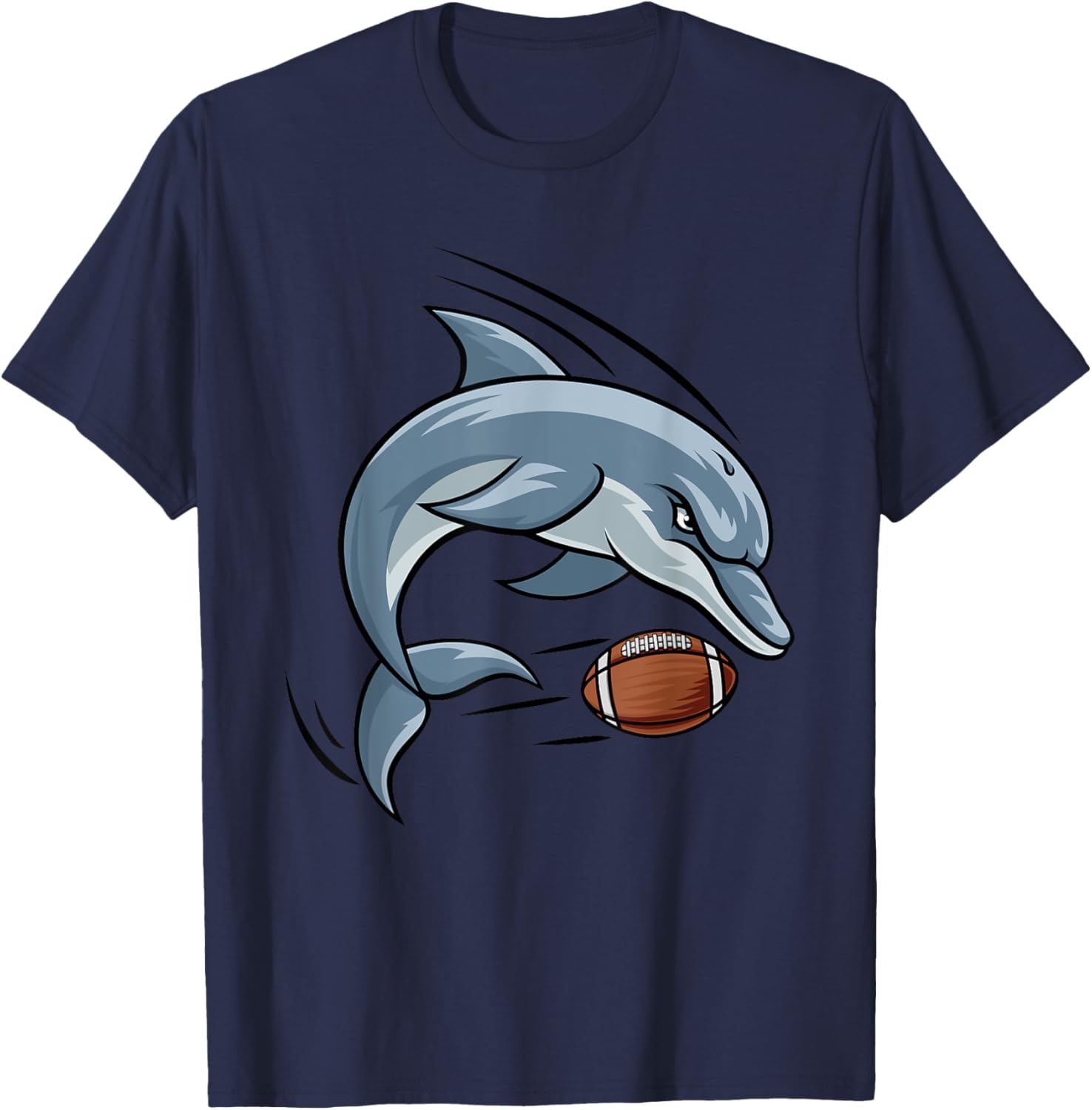 Dolphin Cartoon Character Football T-Shirt for Fun and Sporty Style - 7