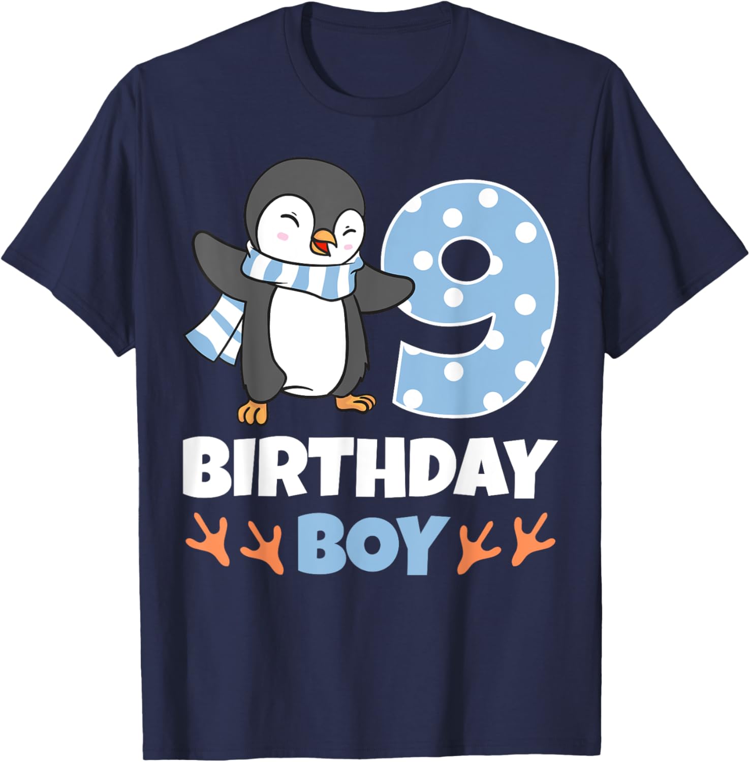 Penguin 9th Birthday Winter Theme T-Shirt for Boys Fun Celebration - 4