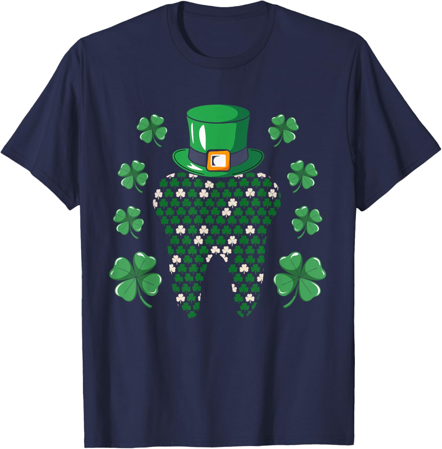 Tooth Leprechaun Hat St Patrick's Day Dentist T-Shirt for Men - 29