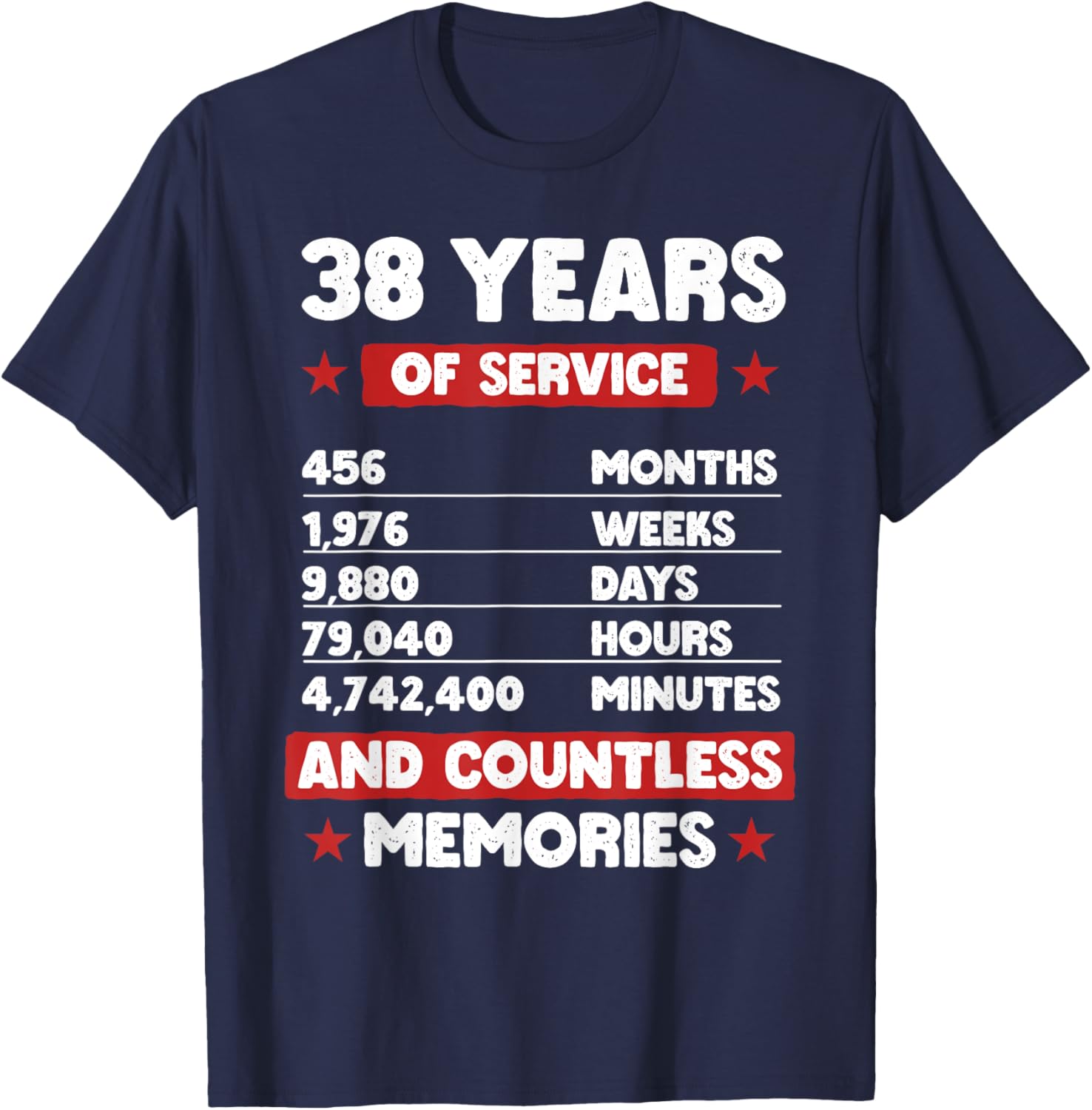 38 Years of Service Retirement T-Shirt for Men and Women Gift Idea - 6