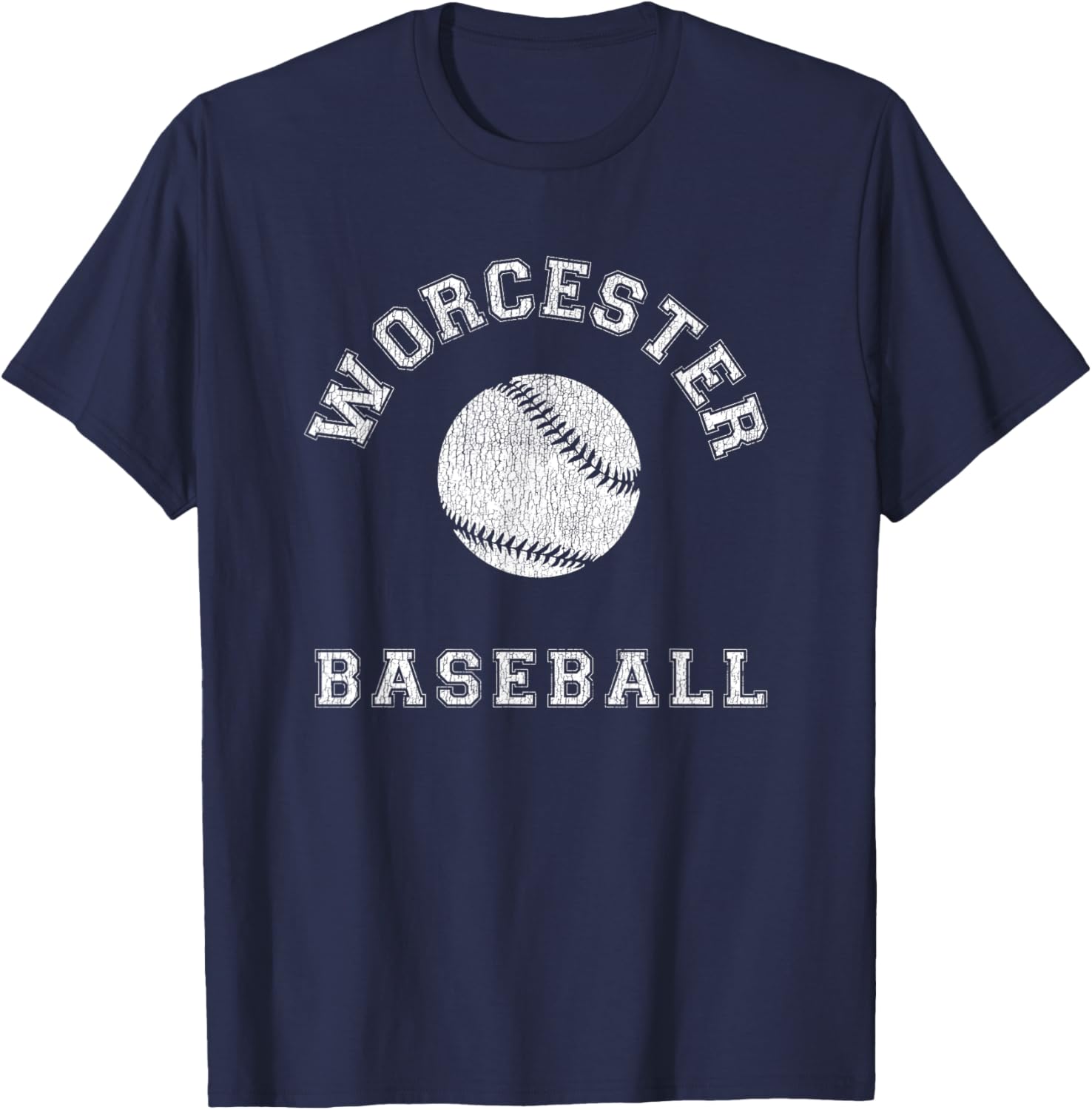 Worcester Baseball Distressed Retro Classic T-Shirt for Fans & Casual Wear - 7