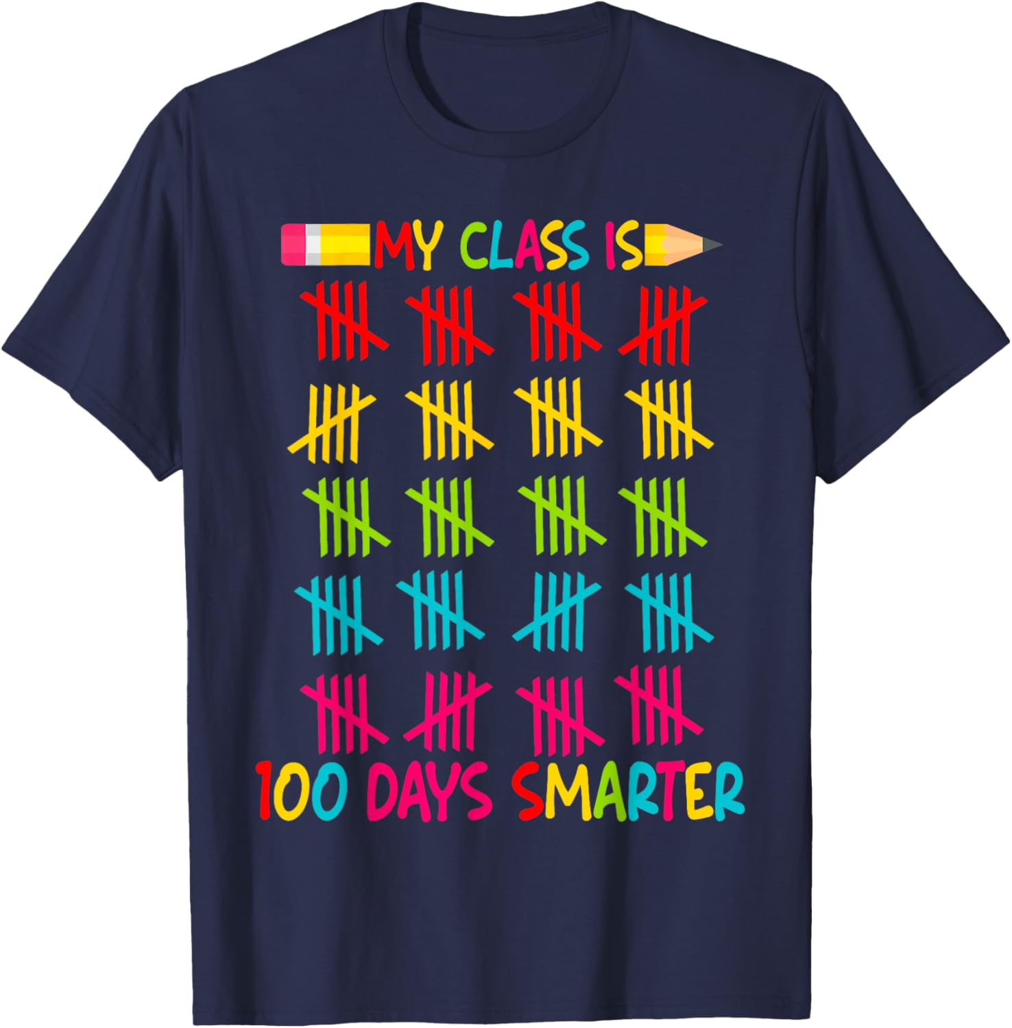 100 Days Smarter Teacher T-Shirt for 100th Day of School Celebrations - 20