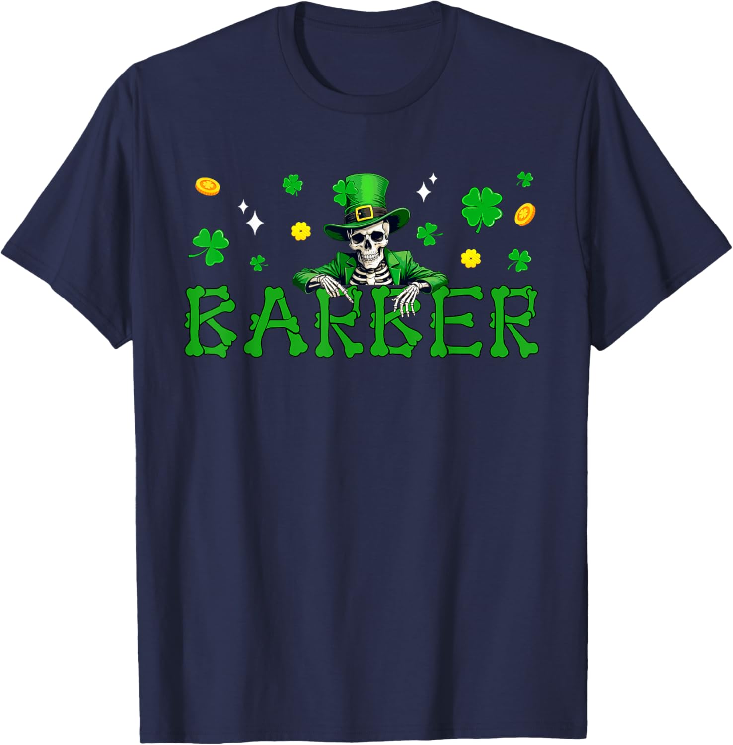 St. Patrick's Day Skeleton Shamrock T-Shirt for Irish Job Fans - 15