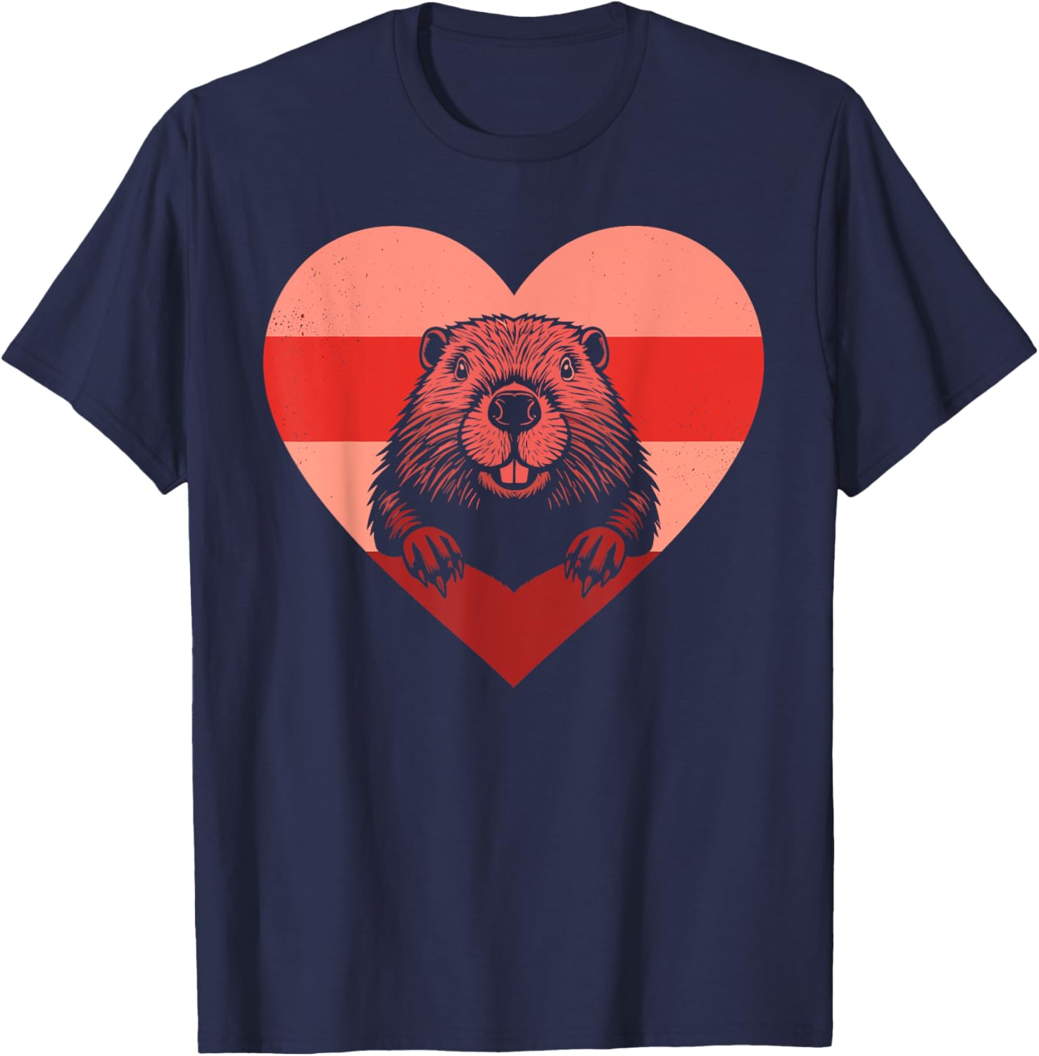 Retro Heart Beaver Vintage Valentine T-Shirt for Everyone - Fun Gift Idea - 4