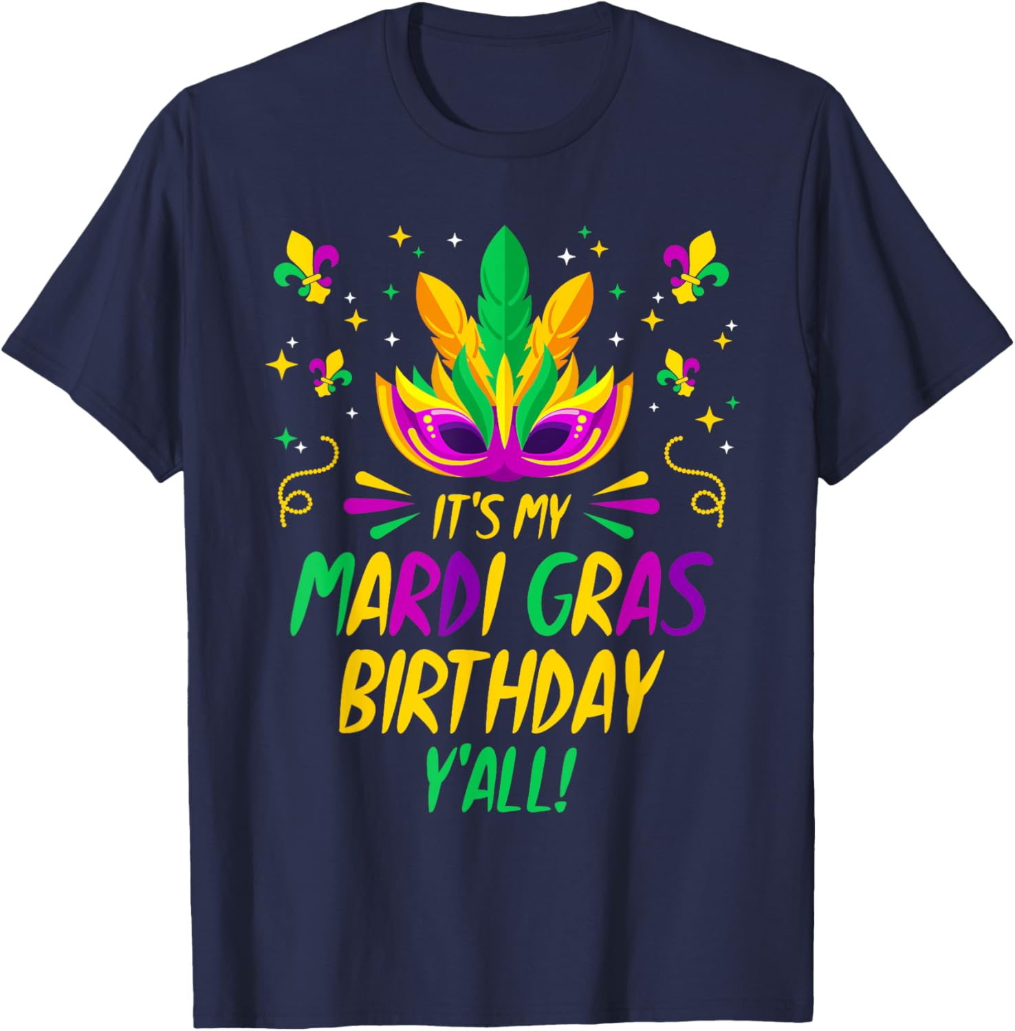 Mardi Gras Birthday T-Shirt Fun Celebration Outfit for Birthday Party - 3