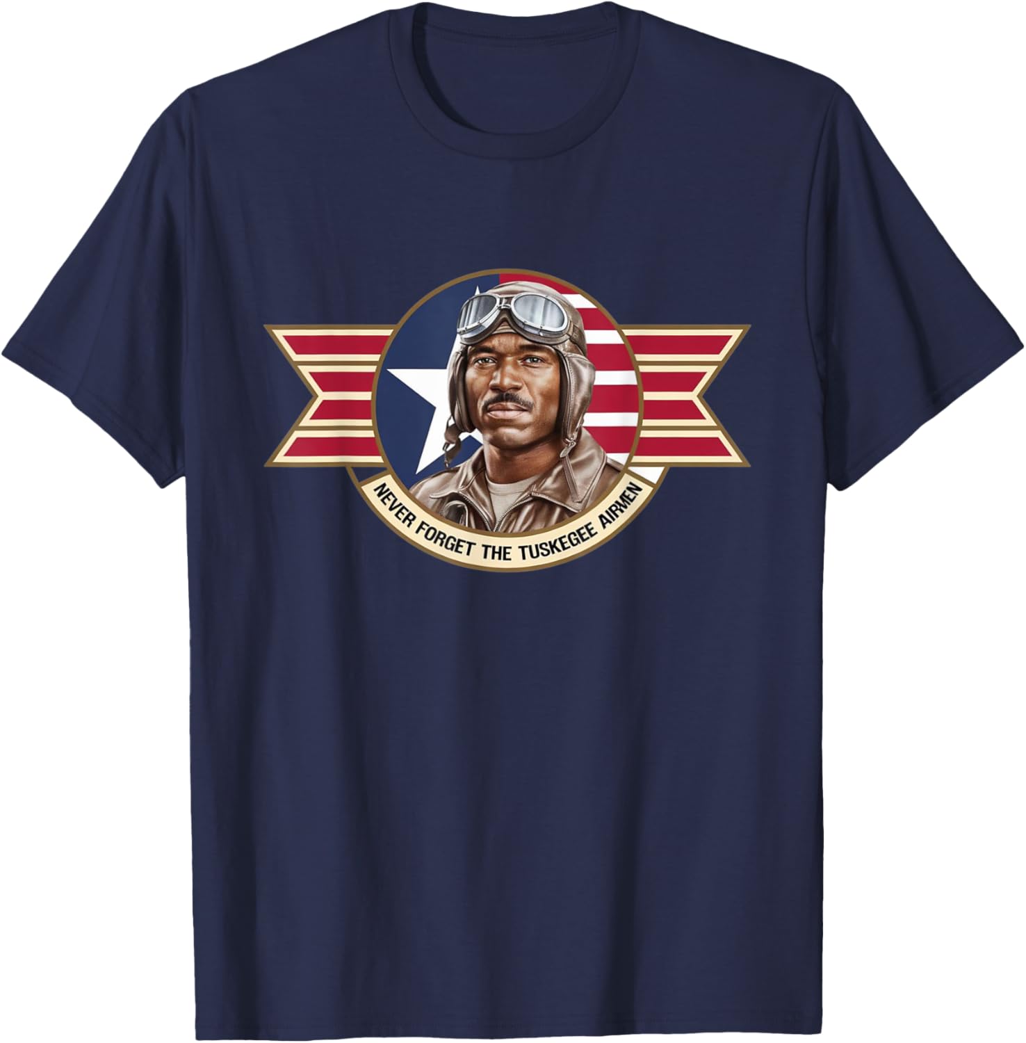 Retro Black Airmen T-Shirt Honoring WWII Tuskegee Pilots History - 2