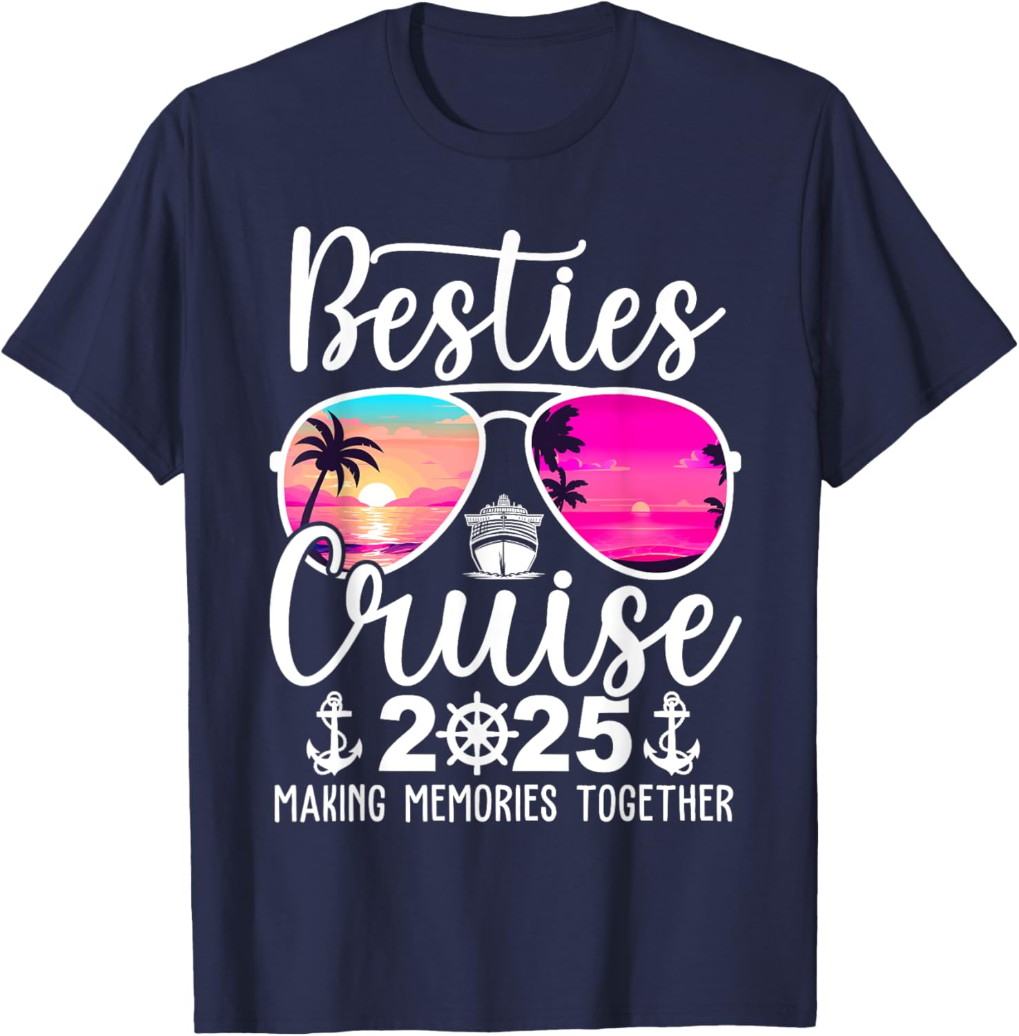 Besties Cruise 2025 Summer Vacation T-Shirt for Fun Travel Memories - 2