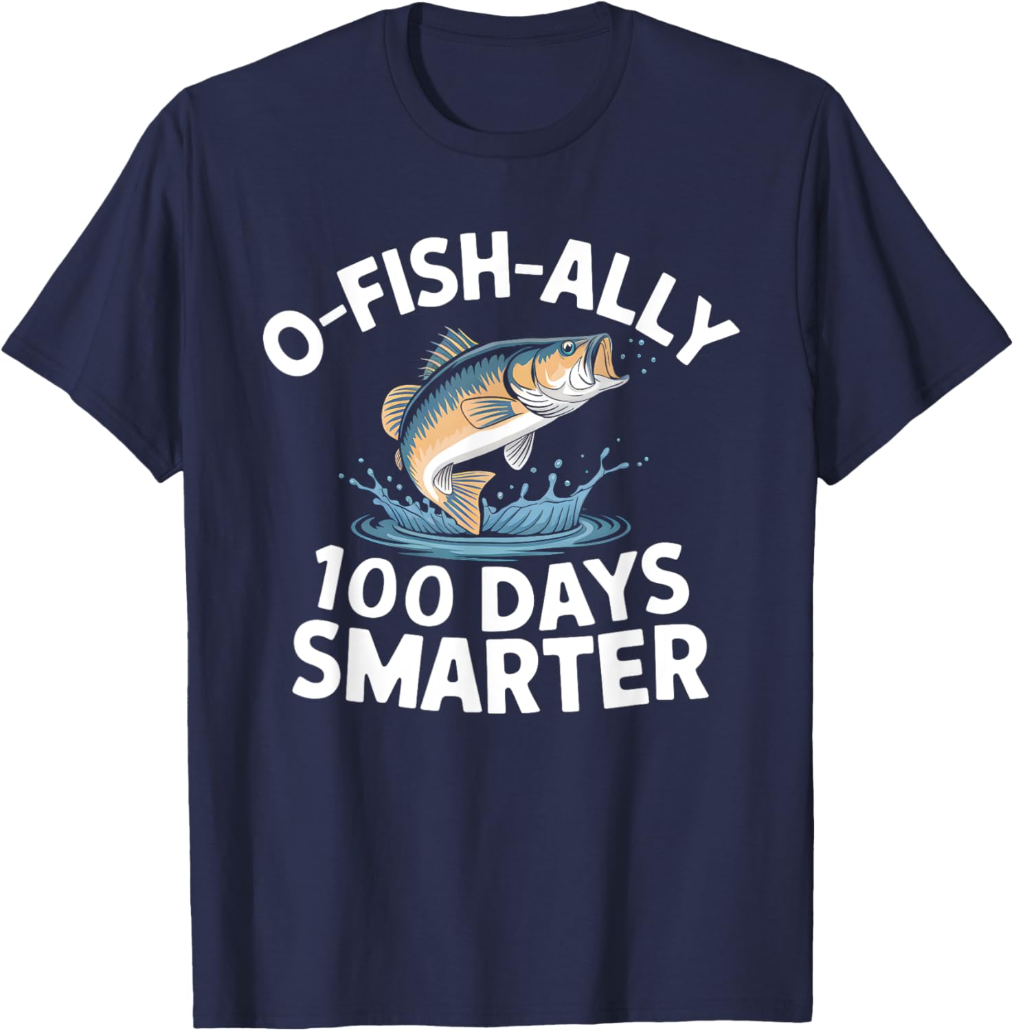 100 Days Smarter Kids Fishing T-Shirt for 100th Day of School Fun - 12