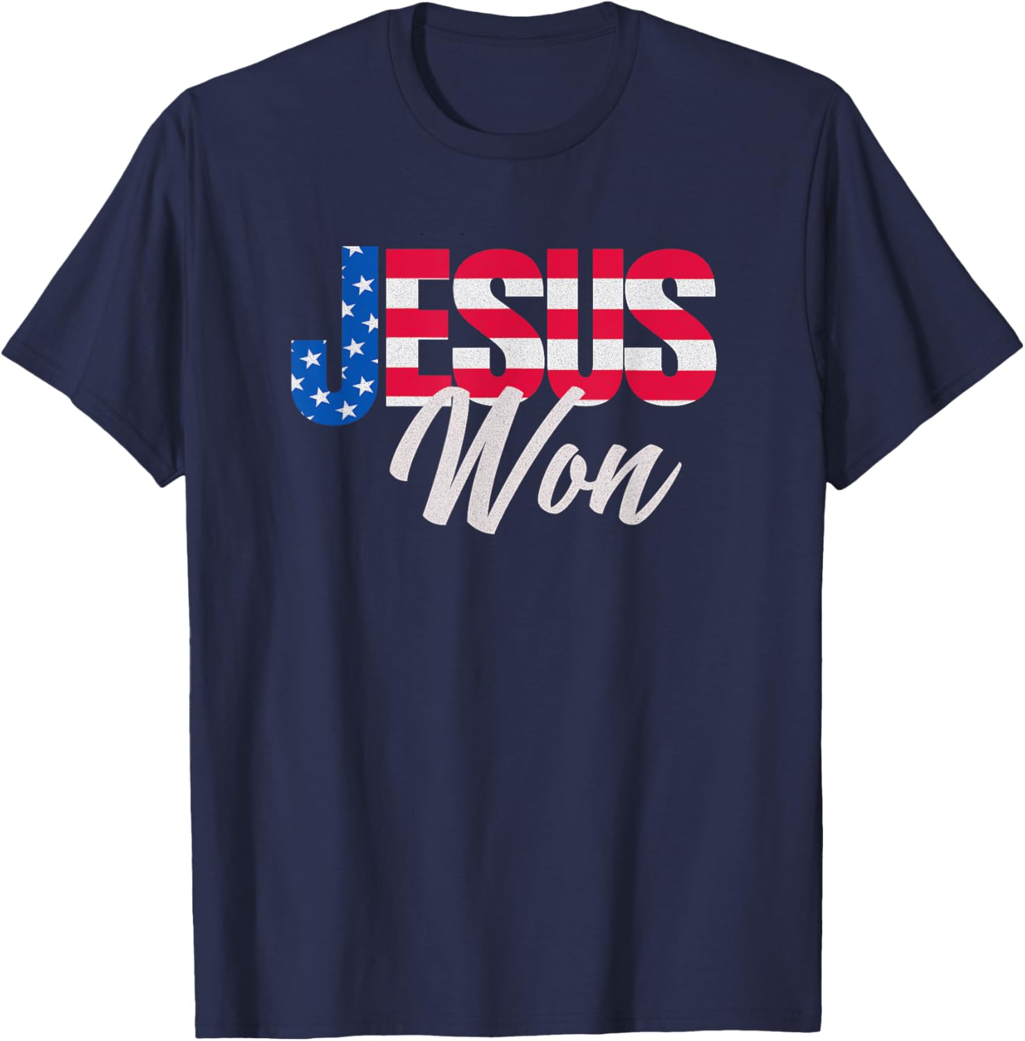 Patriotic Christian T-Shirt Jesus Won Design for Faith and Freedom Fans - 10