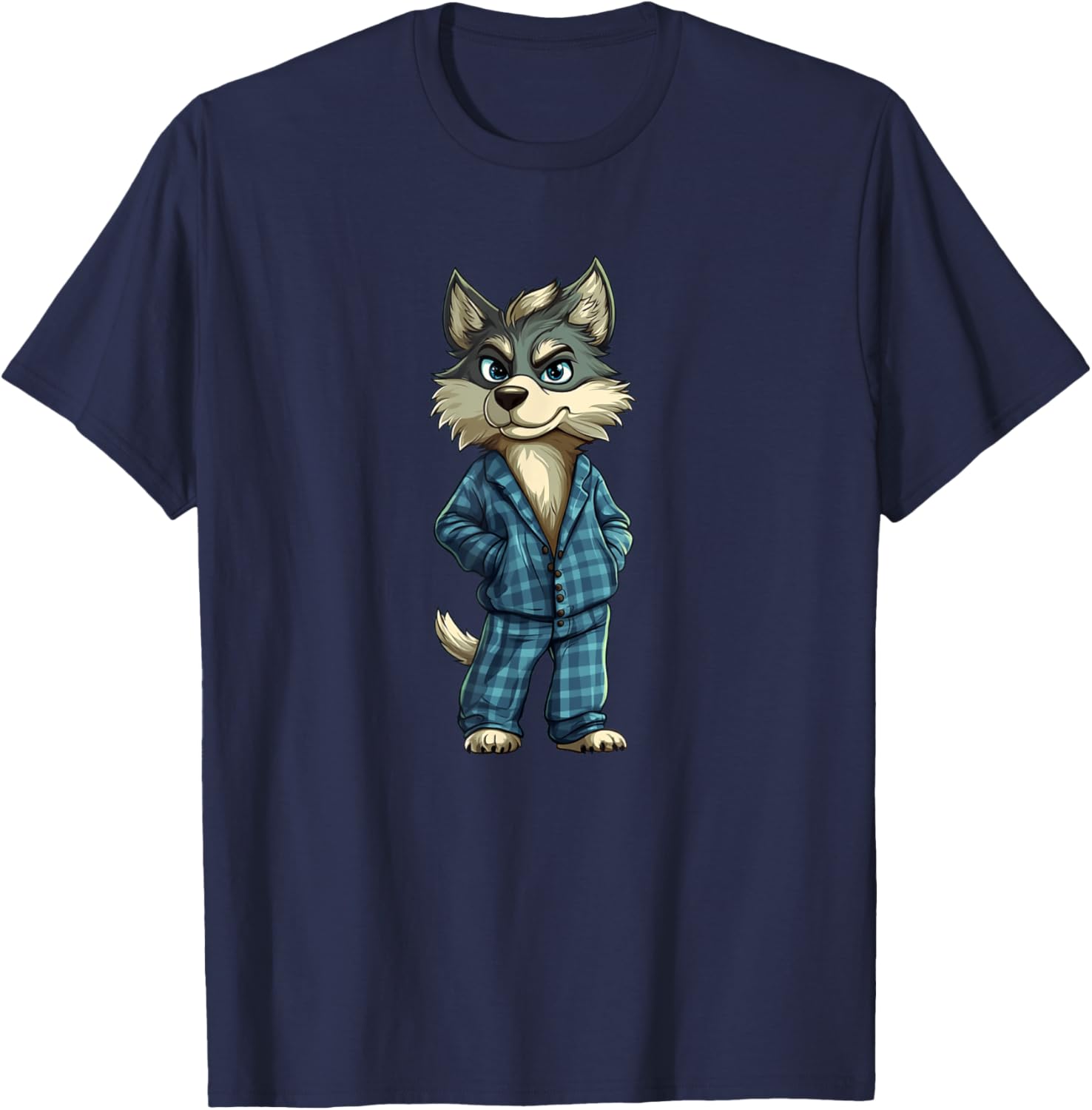 Funny Dreamy Wolf Pajama T-Shirt for Sleepy Boys and Girls - 19