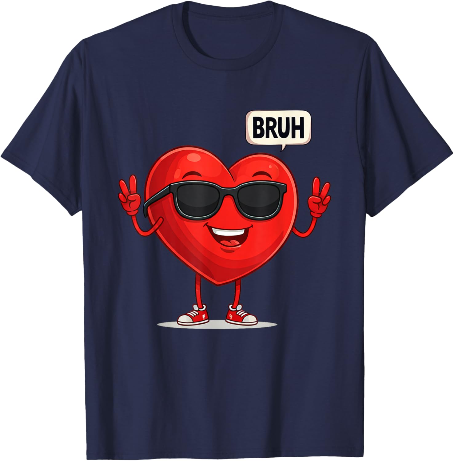 BRUH Valentine's Day Heart Humor Meme Graphic T-Shirt for Men and Women - 20