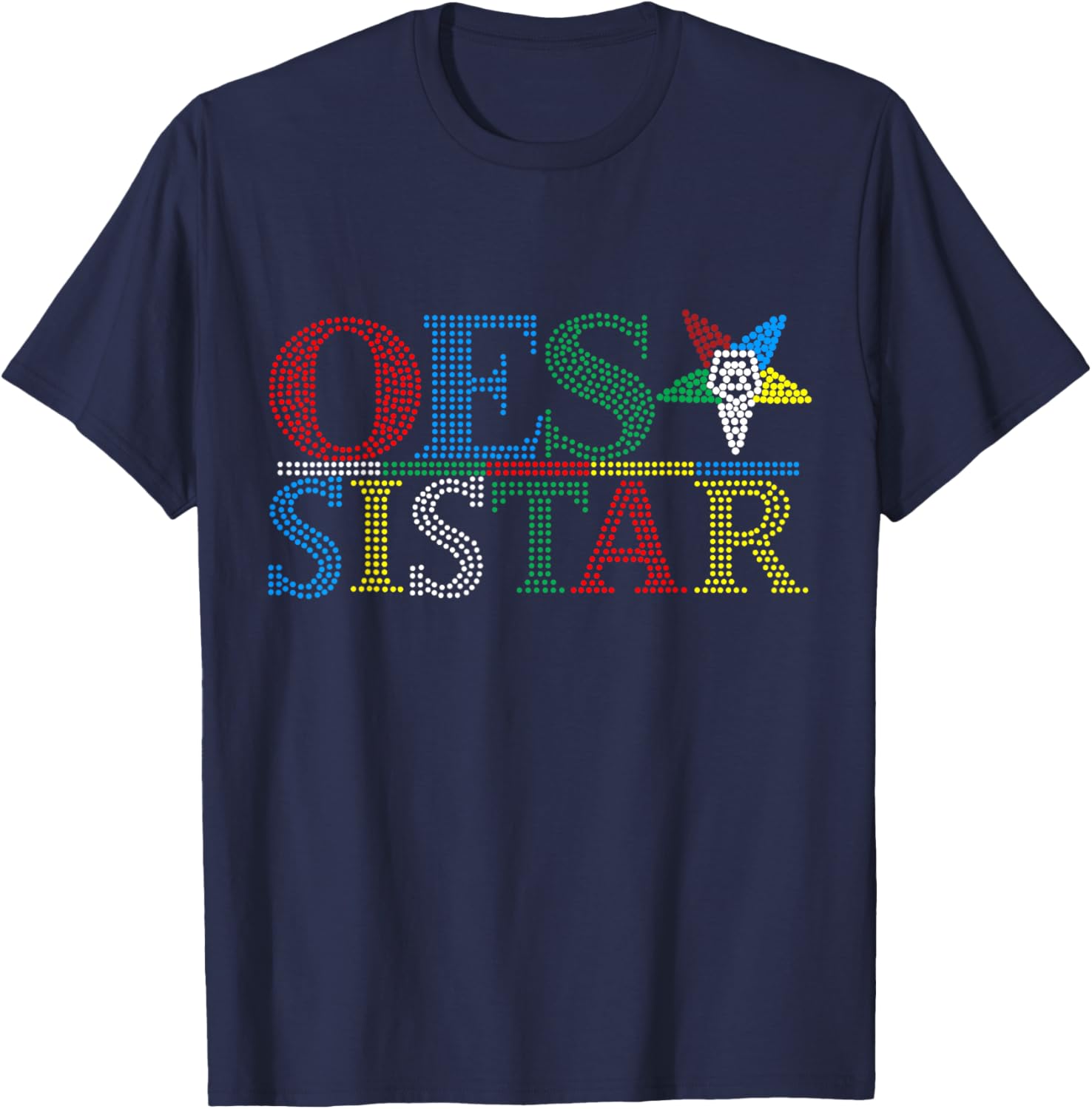OES Sistar Dot Print Design Order of the Eastern Star Sisters T-Shirt - 14