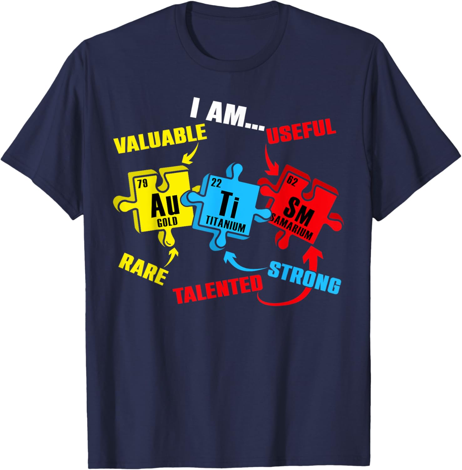 Chemistry Elements Periodic Table Puzzle T-Shirt for Autism Awareness - 4