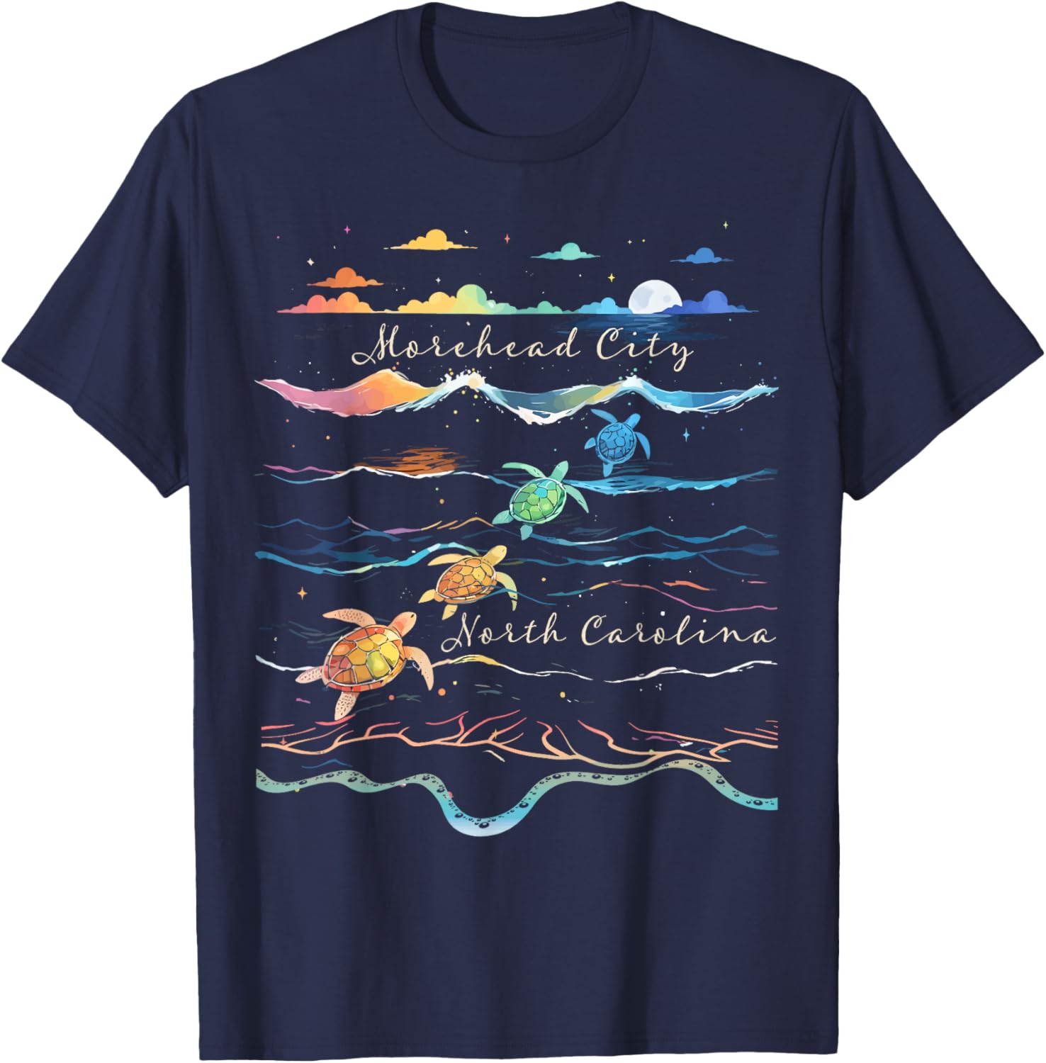 Morehead City NC Sea Turtle Beach Lover T-Shirt for Ocean Enthusiasts - 1
