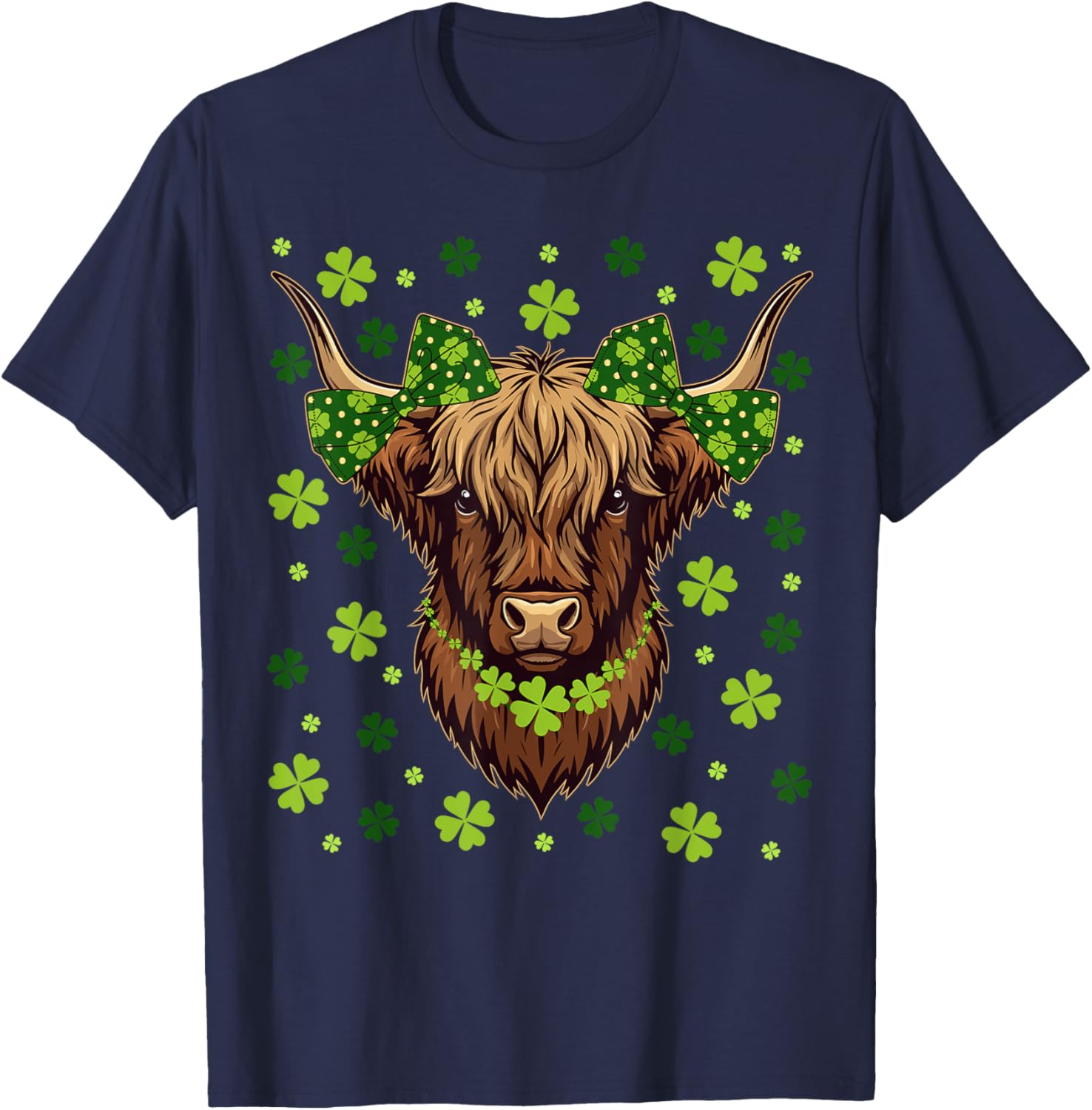Highland Cow Shamrock T-Shirt for St Patricks Day Celebrations - 9