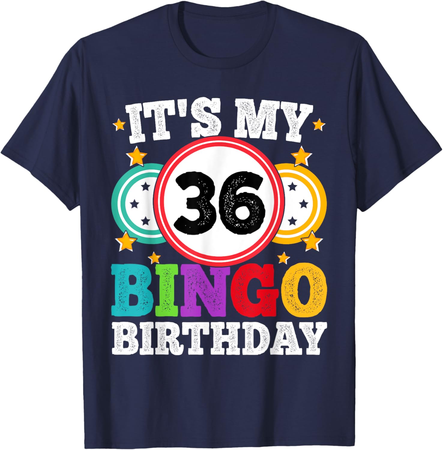 Funny 36th Birthday Bingo T-Shirt for Men and Women - Celebrate in Style - 22