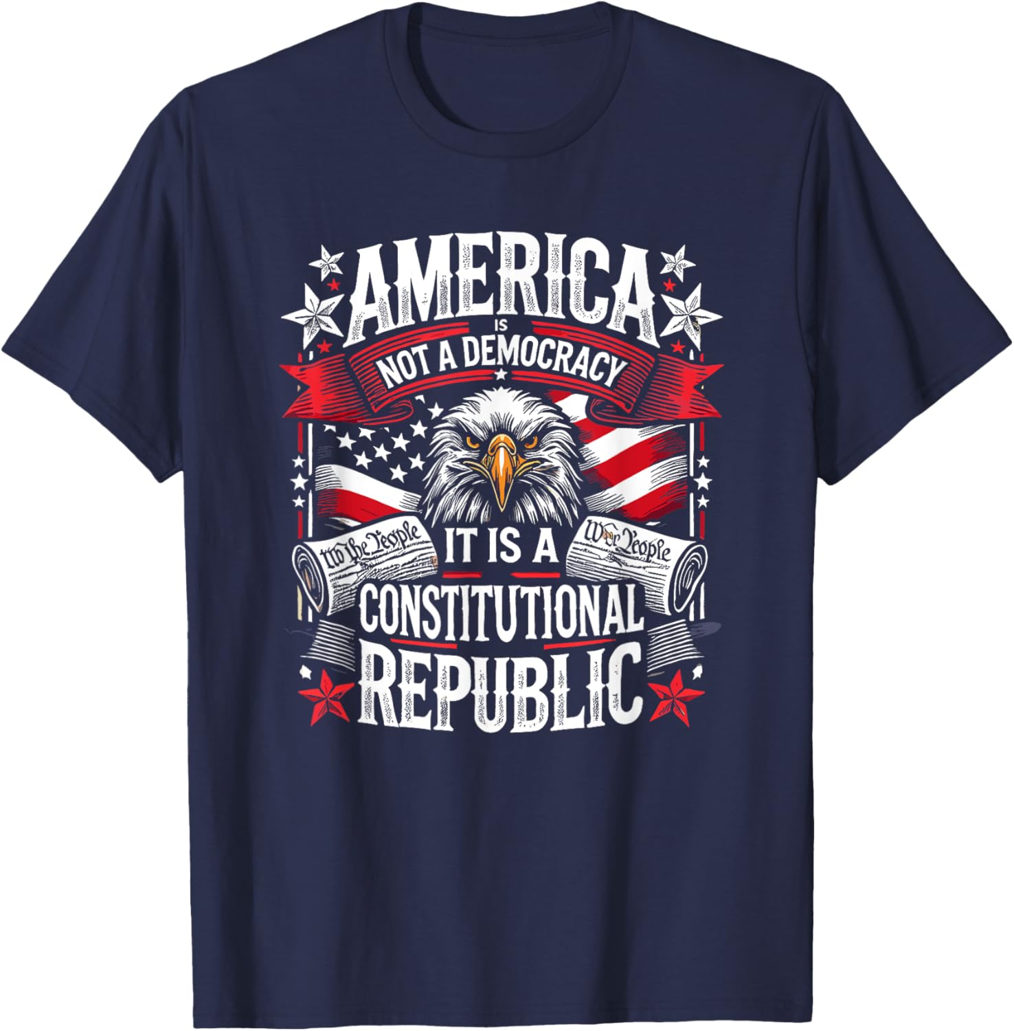 America Is Not A Democracy Constitutional Republic T-Shirt for Freedom Lovers - 8