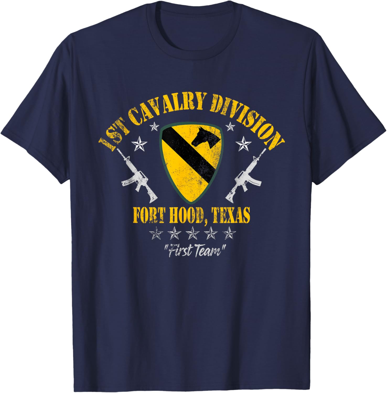1st Cavalry Division Veteran Fort Hood TX Vintage Patriotic T-Shirt - 1