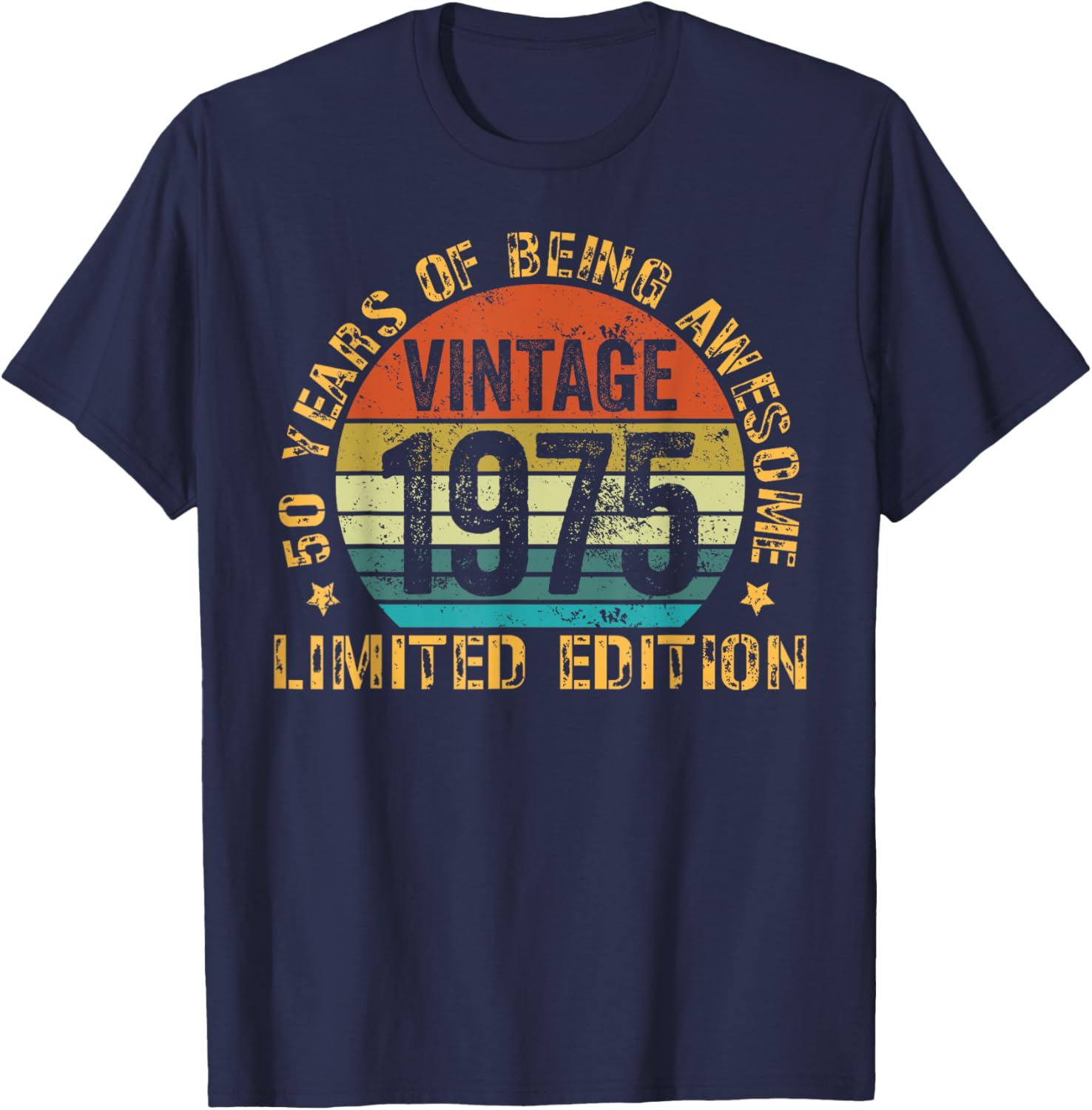 Vintage 50th Birthday T-Shirt for Men Born in 1975 - Celebrate 50 Years - 13