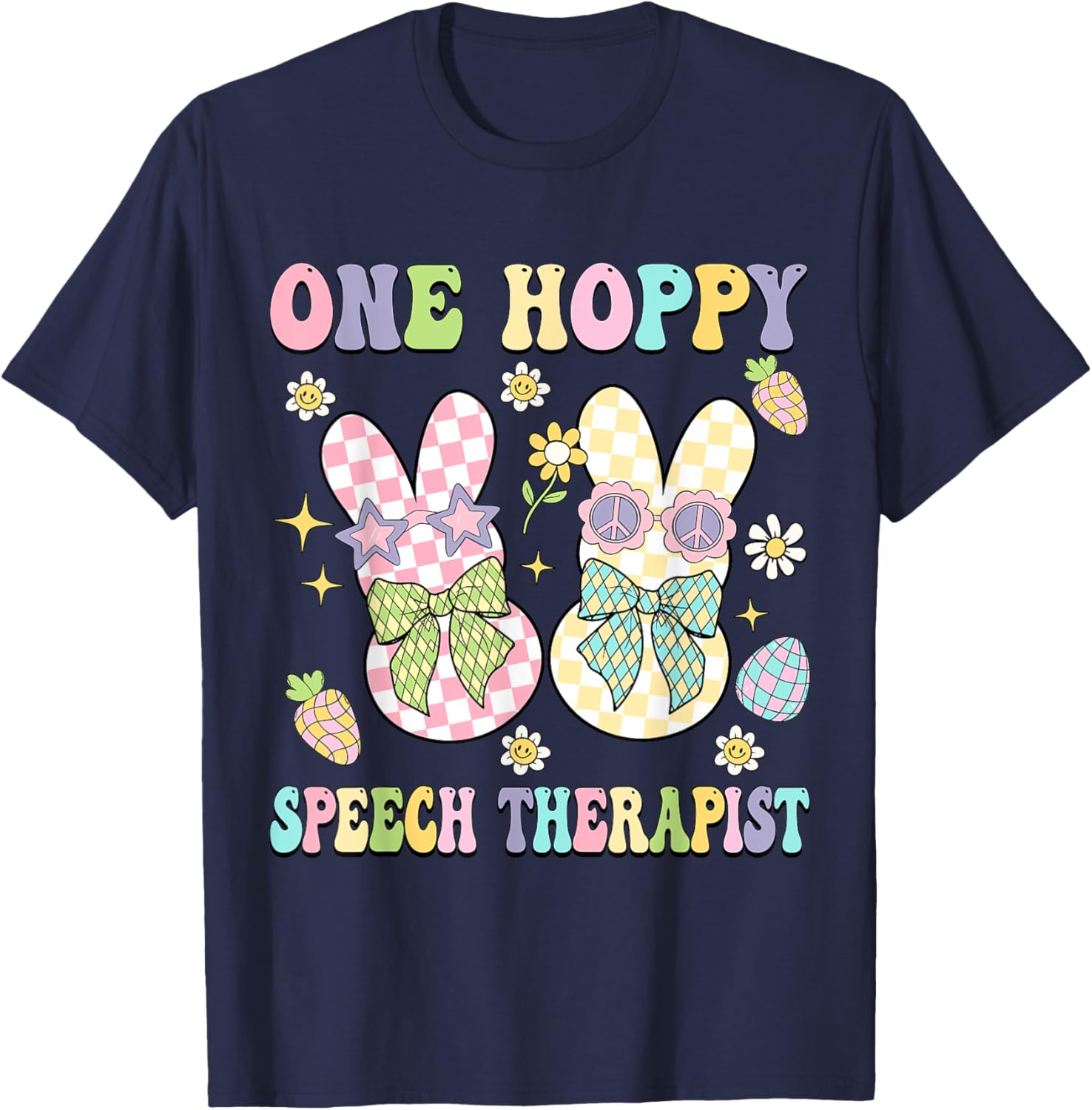 Hoppy Easter Bunny SLP Coquette T-Shirt for Speech Therapists - 12