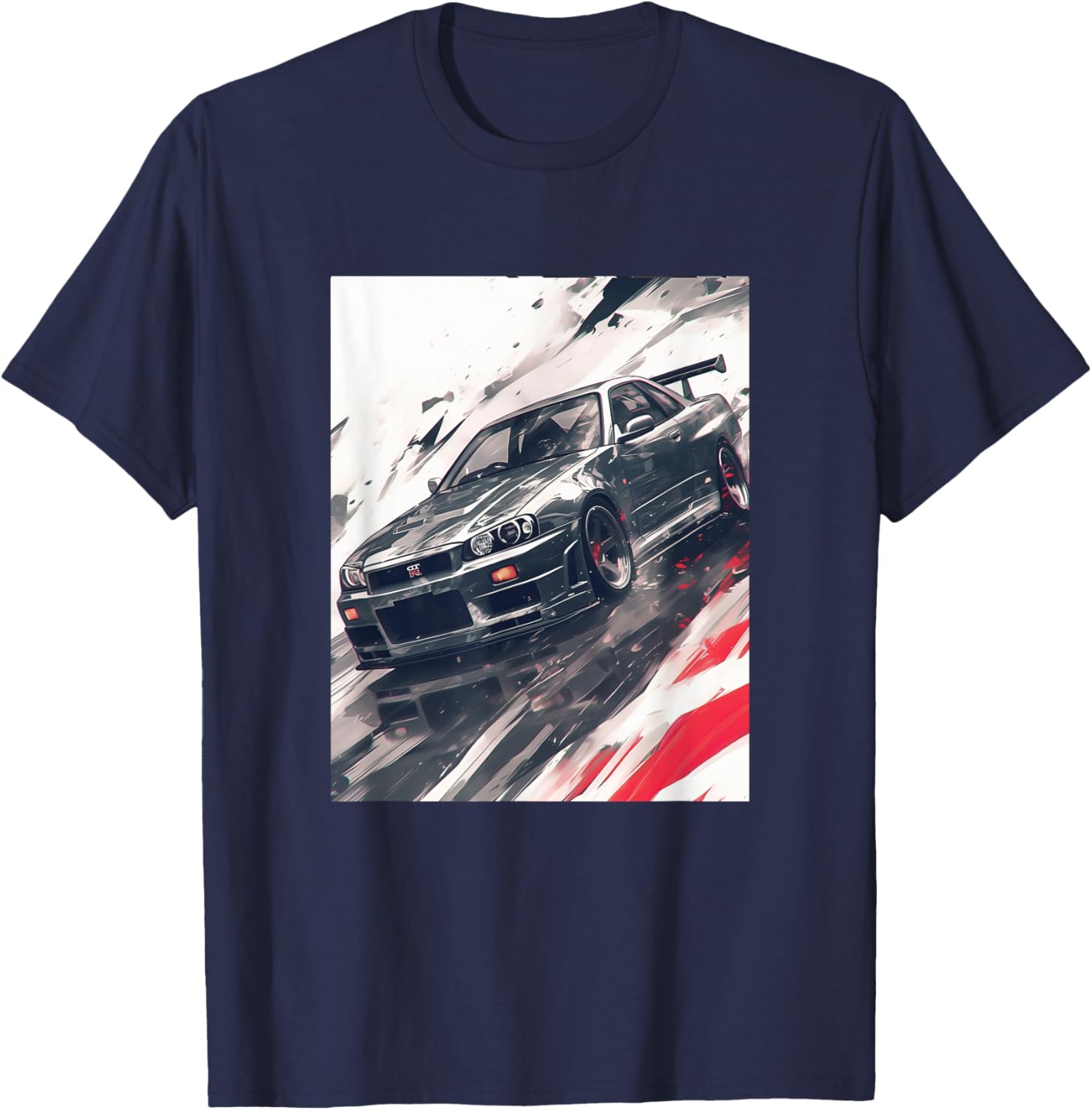 Anime Style JDM GT-R R34 Skyline Graphic Tee - Perfect for Car Lovers - 7