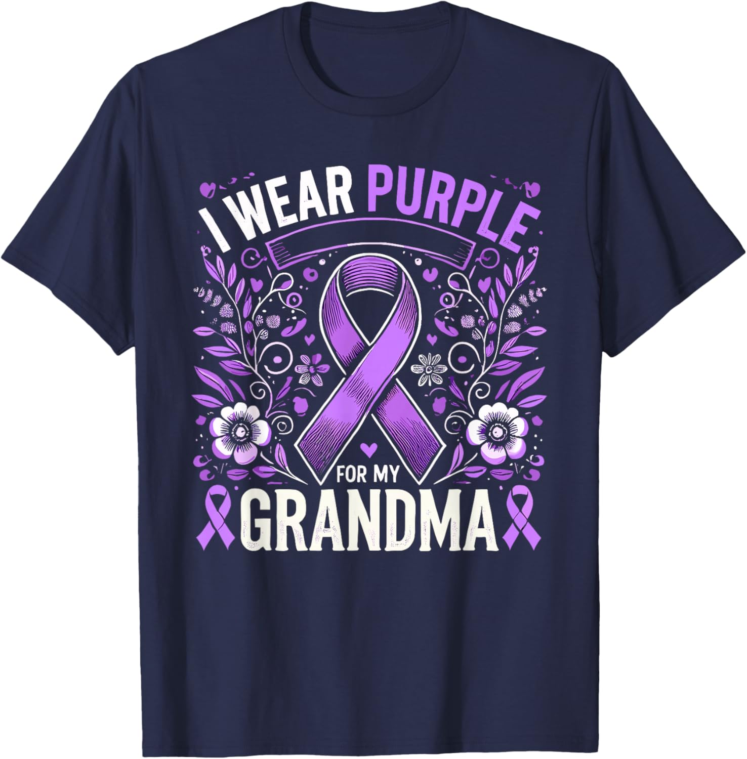 I Wear Purple for My Grandma T-Shirt for Pancreatic Cancer Awareness - 2