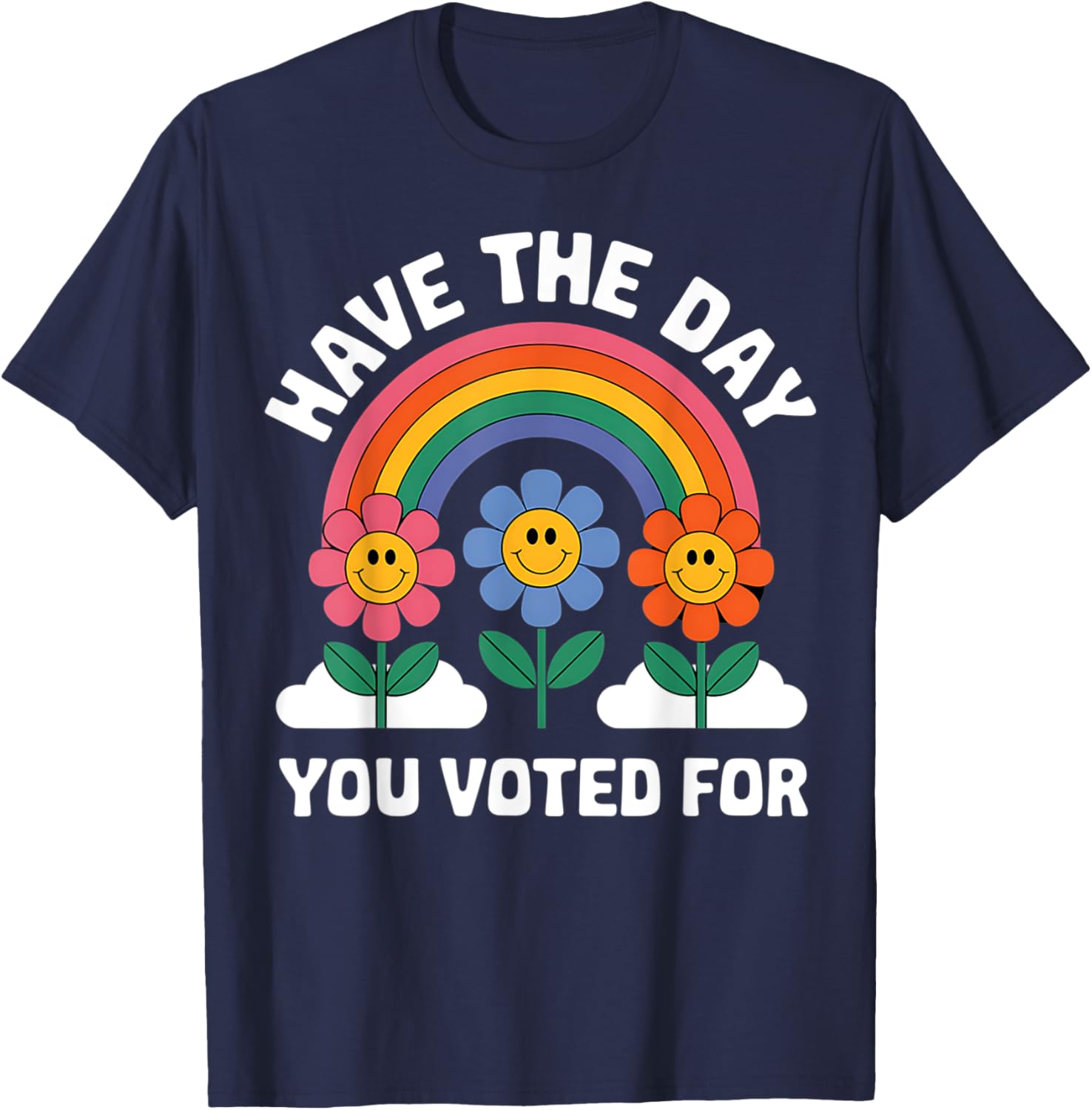 Funny Groovy Rainbow Flower T-Shirt for Your Voting Day Celebration - 6
