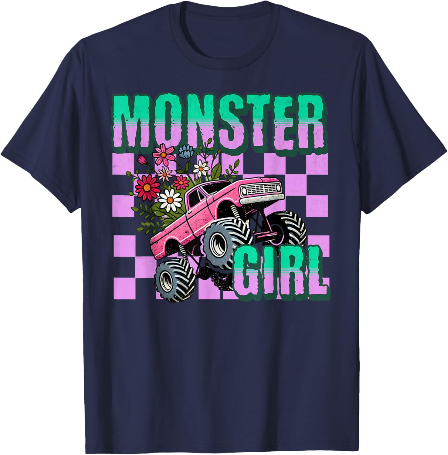 Vintage Monster Truck Girl T-Shirt for Retro Women Truck Lovers - 5