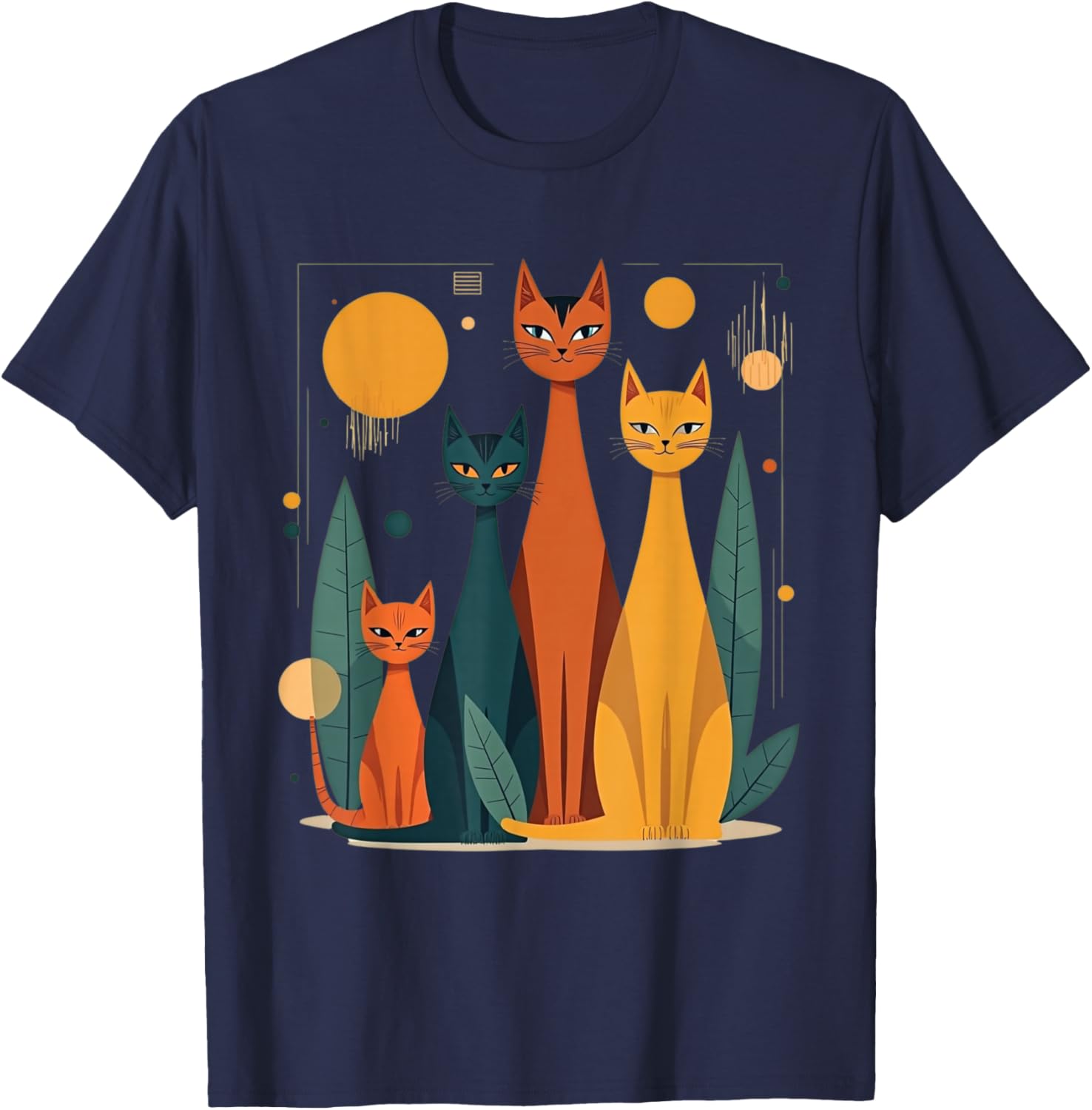 Vintage Retro Mid-Century Modern Cats T-Shirt in 50s 60s Style - 18