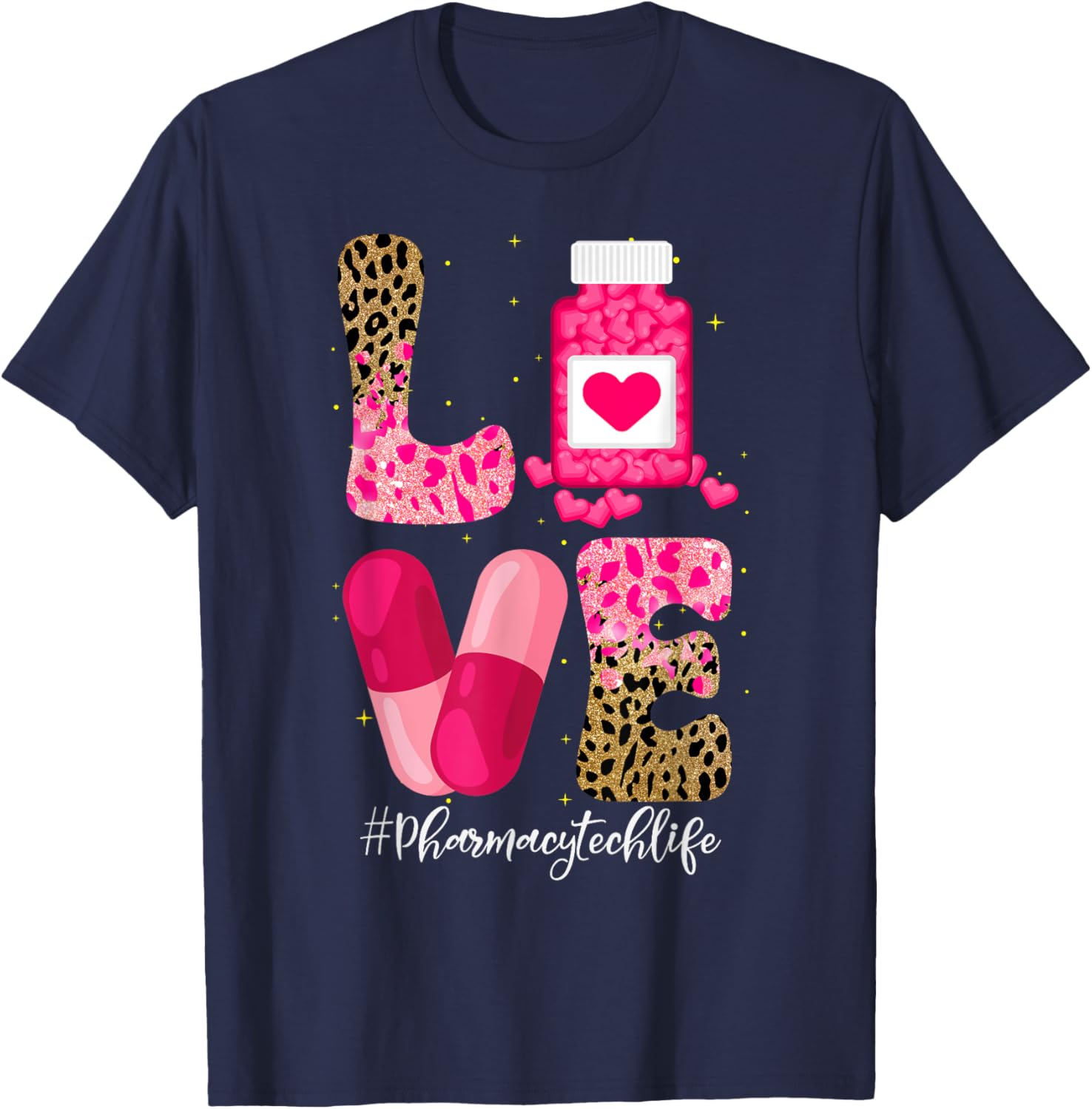 Love Pharmacy Tech Life T-Shirt for Pharmacy Technicians and Medicine Lovers - 21