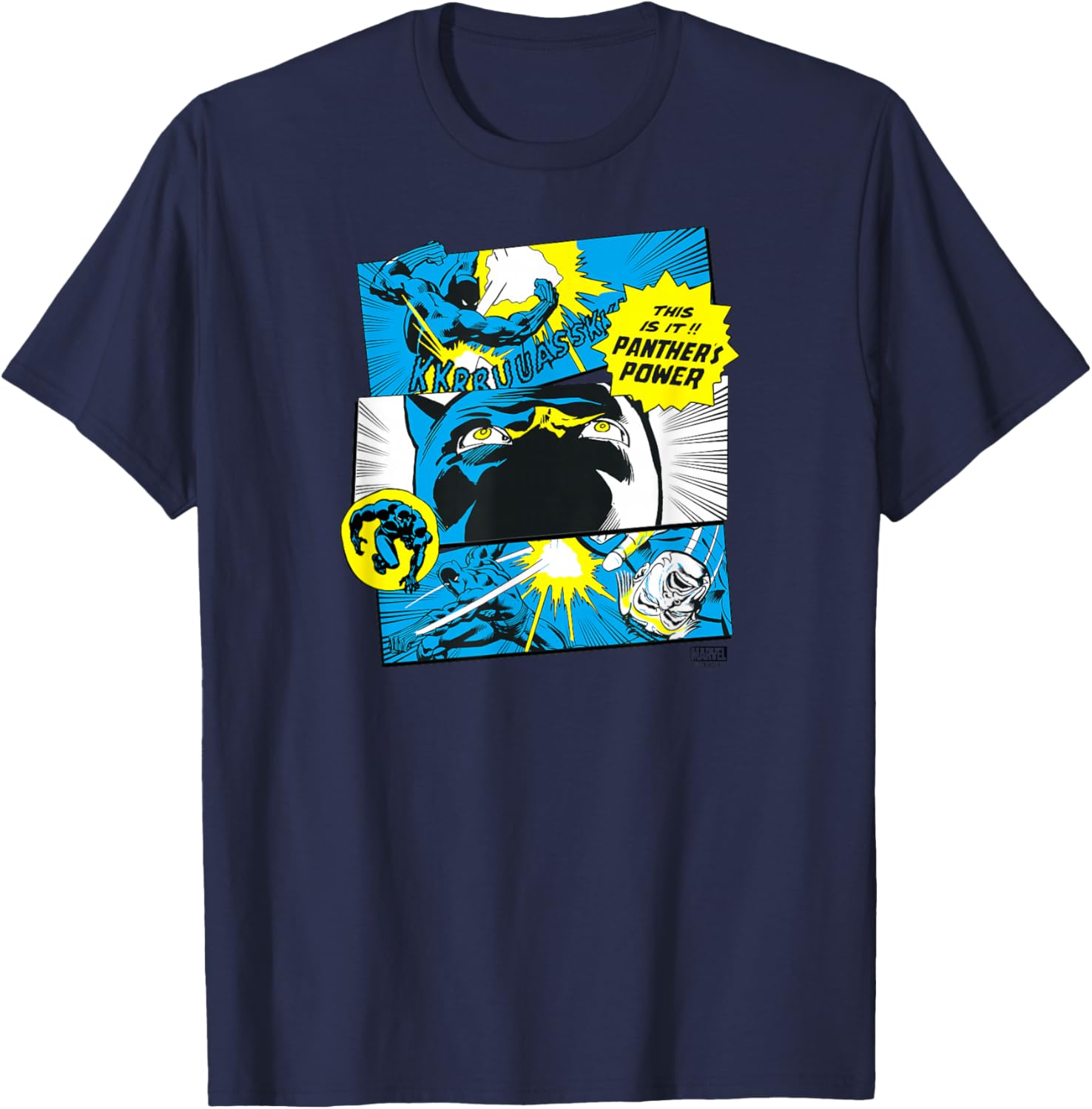 Black Panther Comic Panels T-Shirt for Marvel Fans - Stylish Apparel - 6