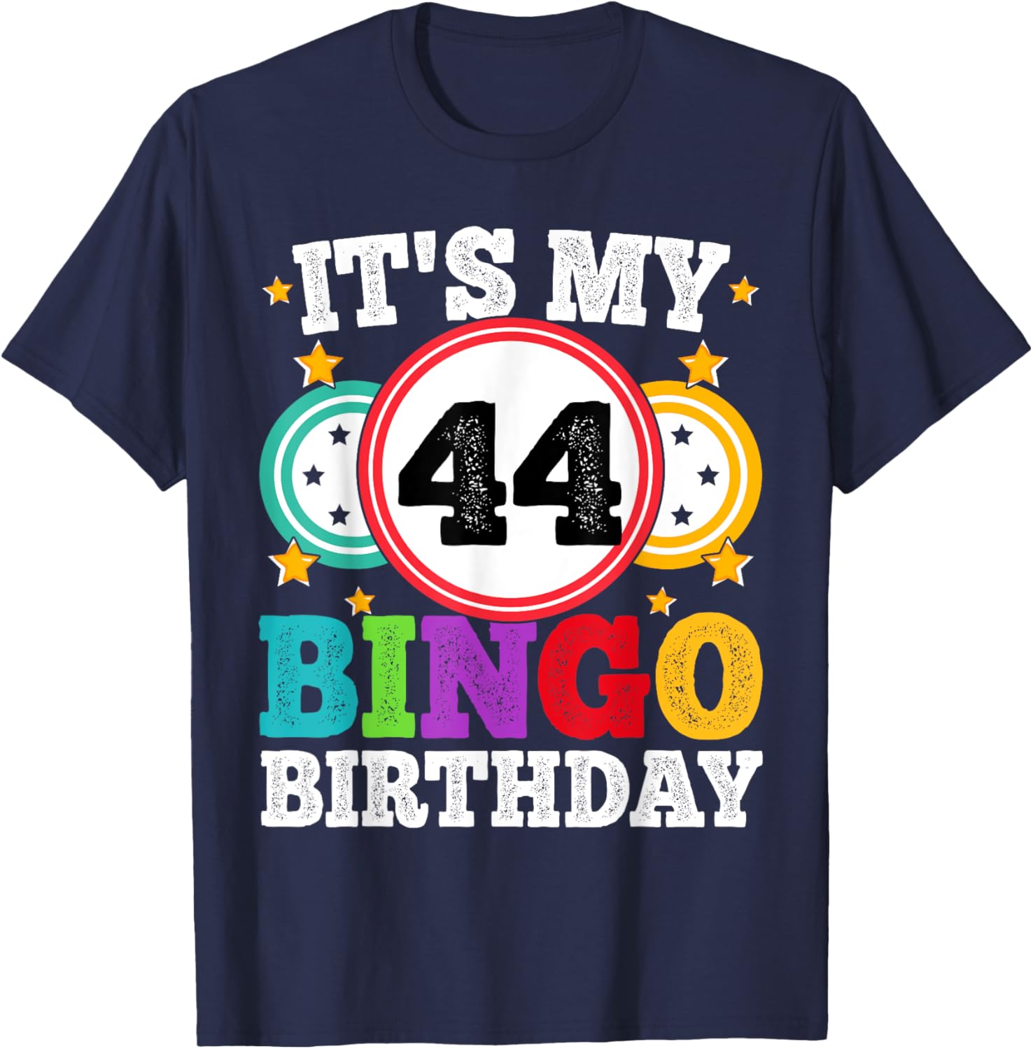 Funny 44th Birthday Bingo T-Shirt for Men and Women - Celebrate in Style! - 11