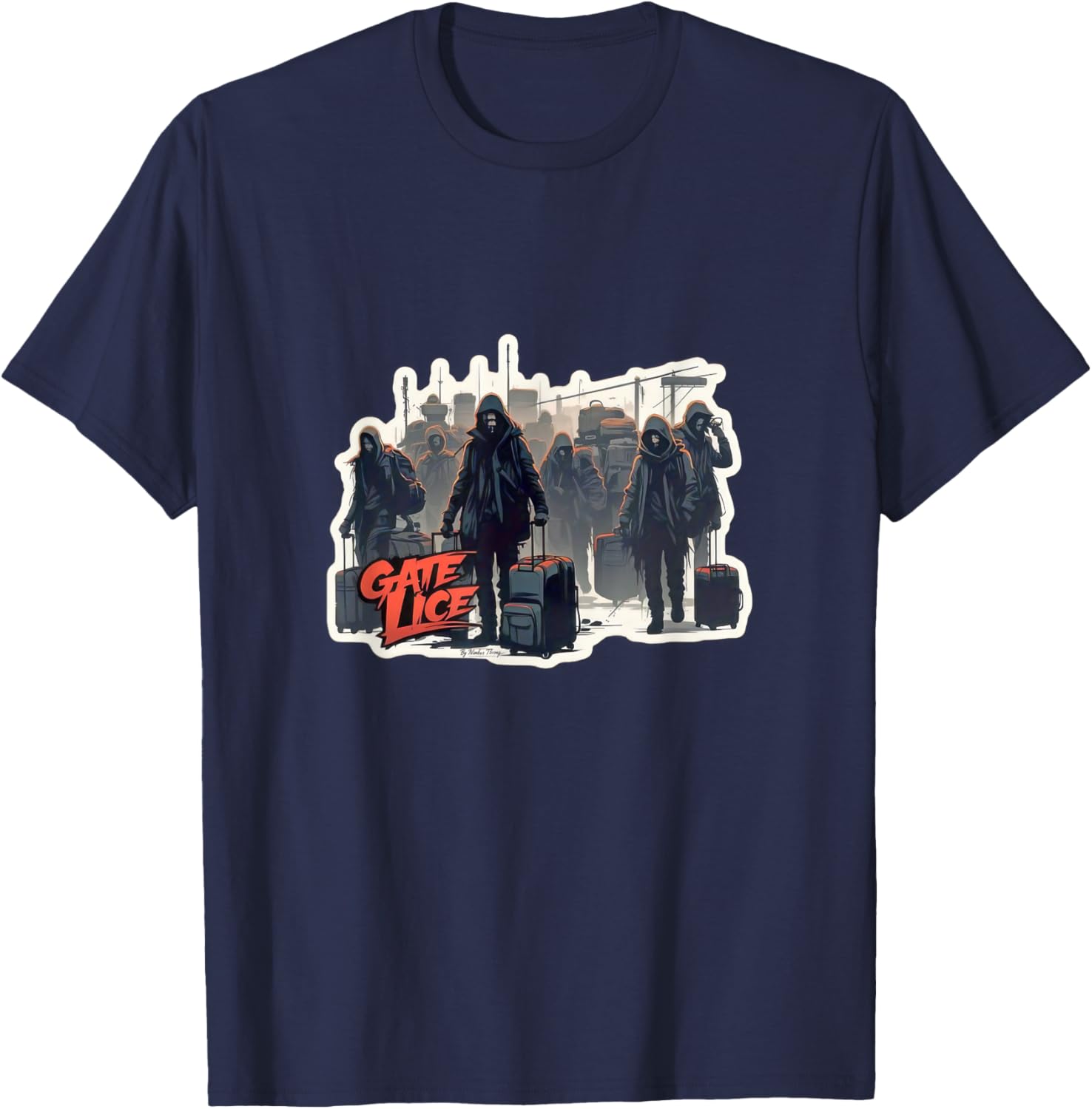 Funny Zombie Apocalypse T-Shirt for Airport Lovers and Lice Crowds - 5