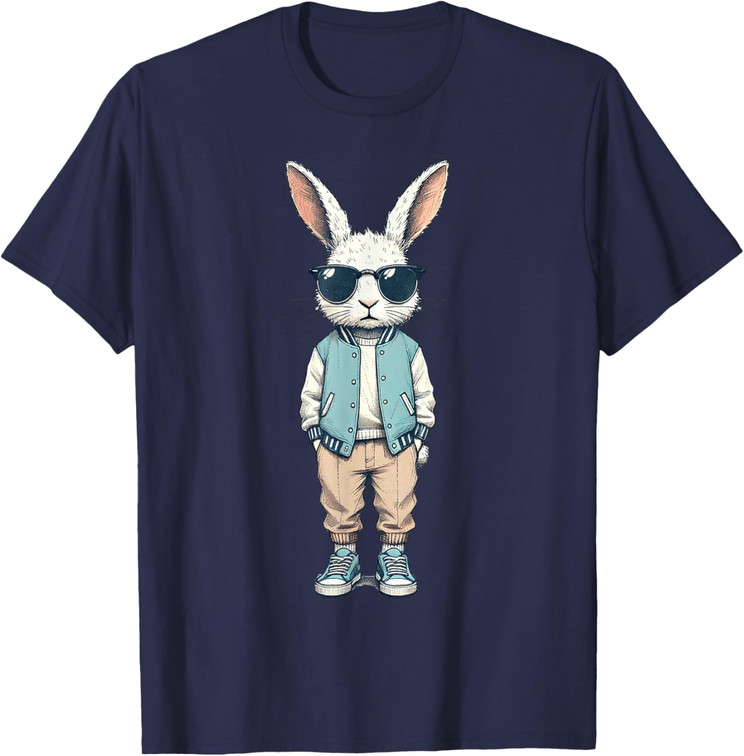 Boys Easter Bunny Rabbit T-Shirt with Sunglasses for Kids and Men - 2