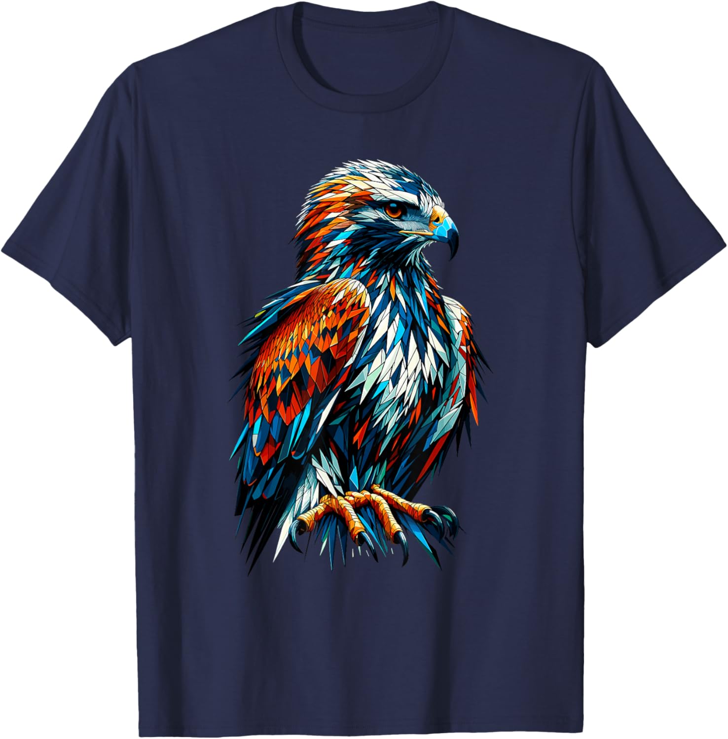 Polygon Art Hawk T-Shirt for Bird Lovers - Unique and Stylish Design - 19