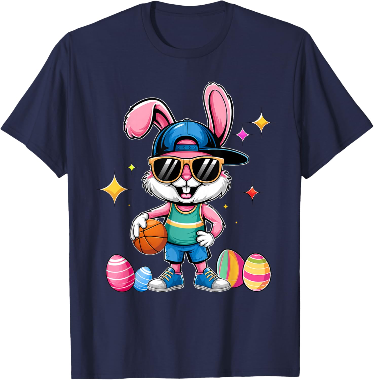 Happy Easter Bunny Basketball T-Shirt for Kids - Fun Sporty Design - 15