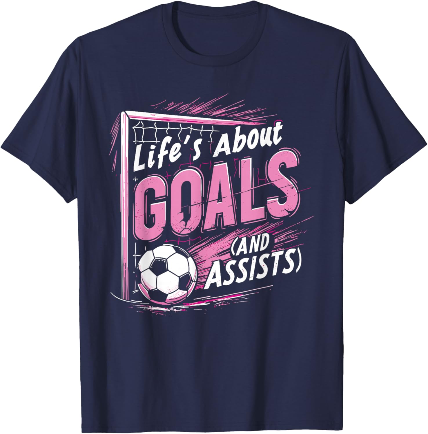 Soccer Girl T-Shirt Life's About Goals and Assists for Players - 14