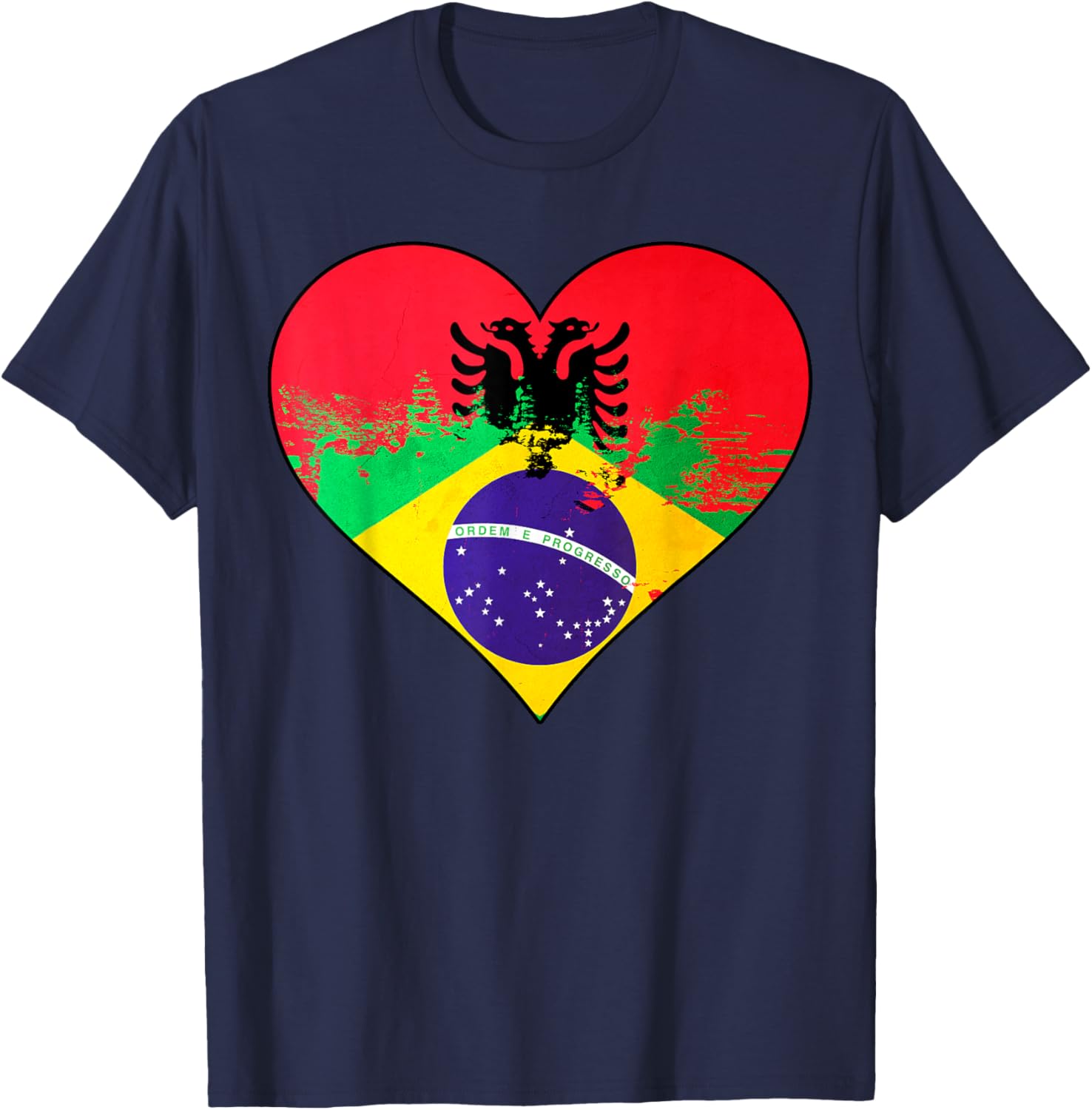 Albanian Brazilian Heritage Flag DNA T-Shirt for Unique Cultural Pride - 14