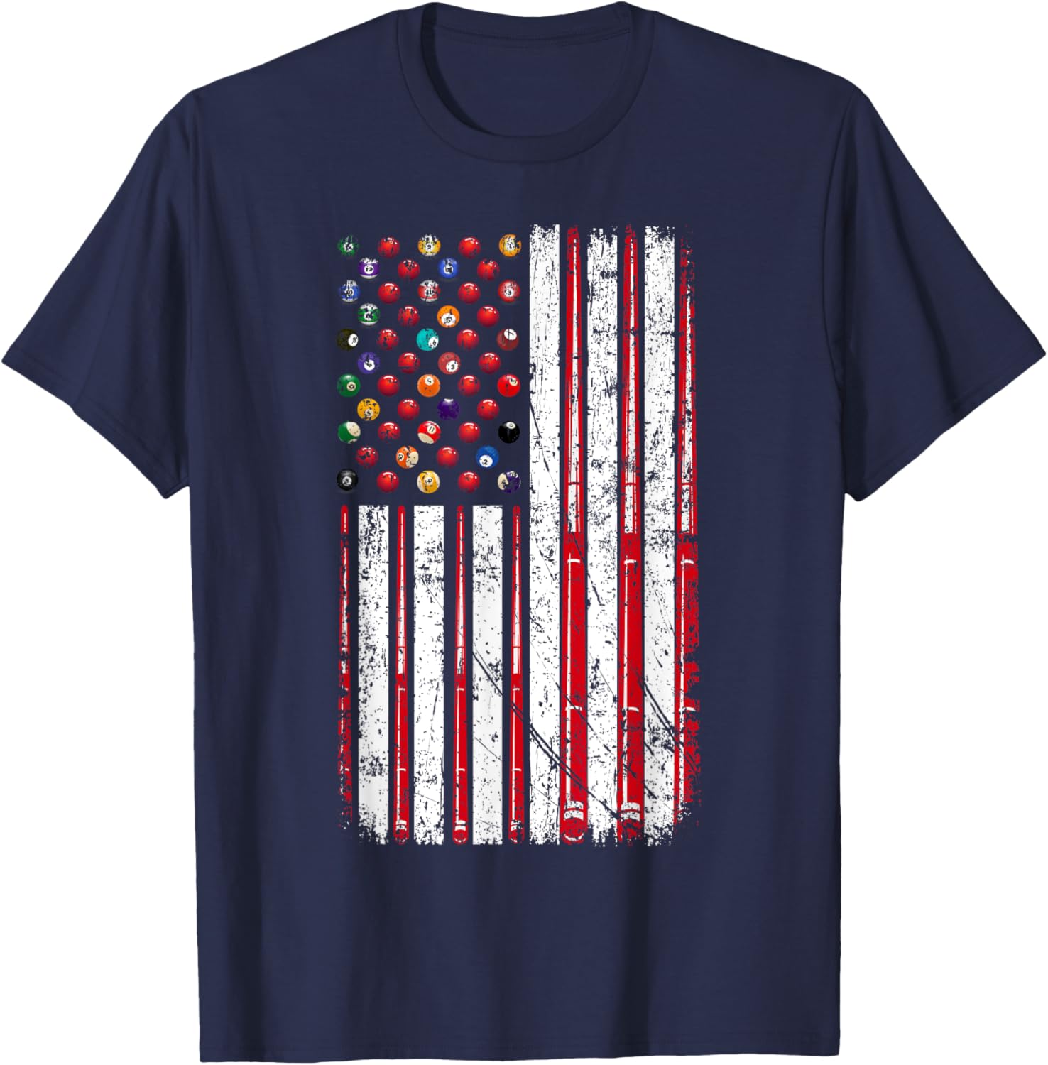 American Flag Pool Player T-Shirt for Billiard Lovers, USA Pride Apparel - 5