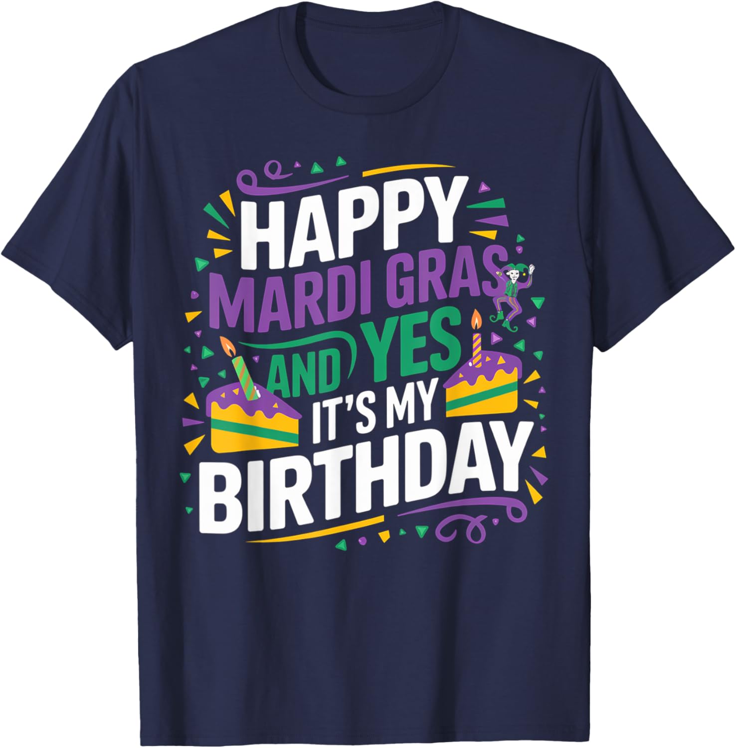Happy Mardi Gras Birthday Party T-Shirt for Festive Celebrations - 7