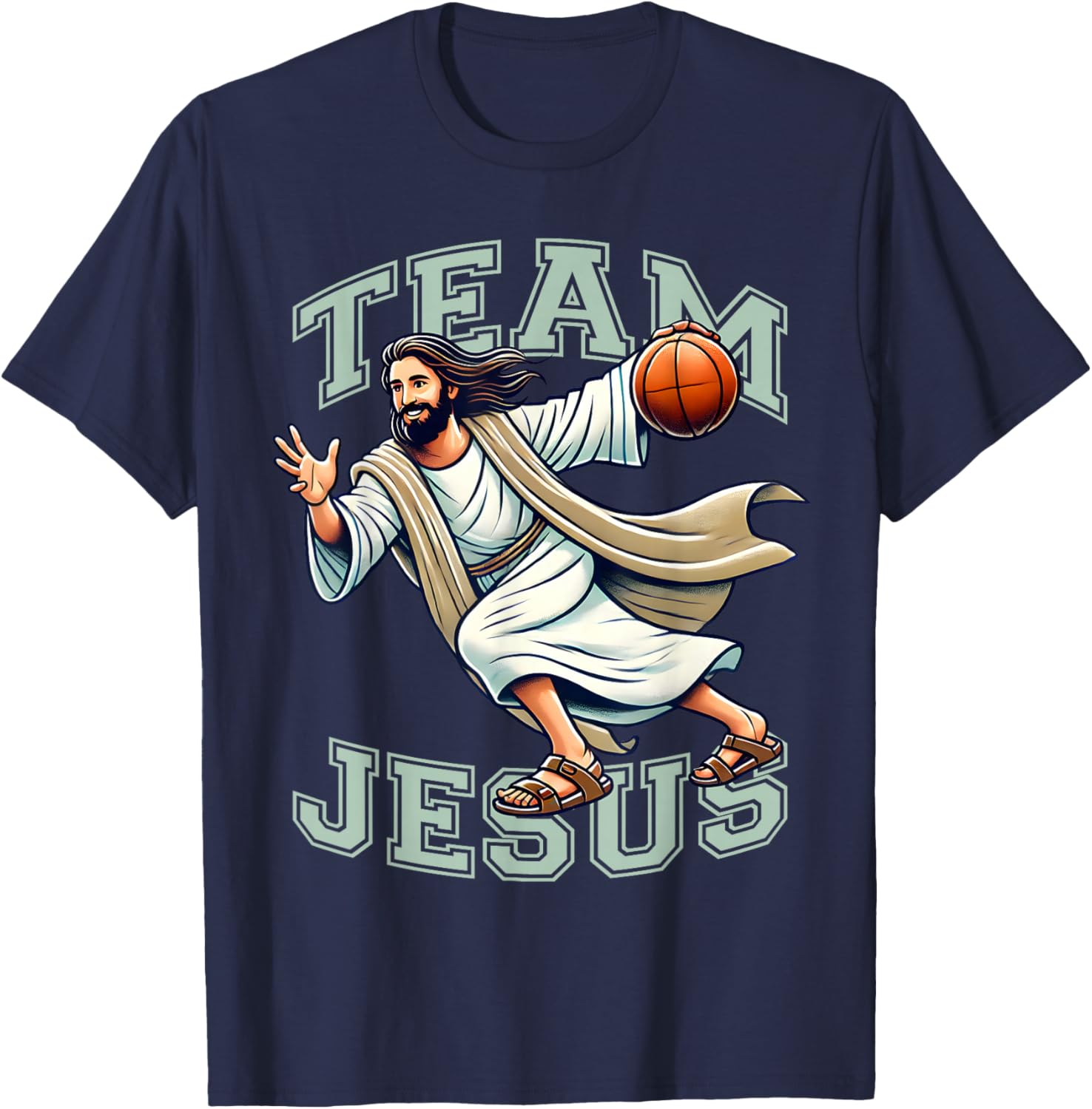 Team Jesus Basketball Tee Christ Playing Basketball T-Shirt for Sports Fans - 6