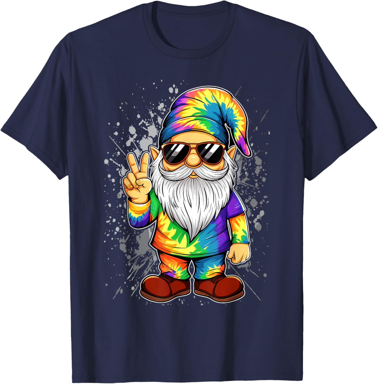 Peace Sign Tie Dye Gnome T-Shirt for Fun and Stylish Outfits - 2